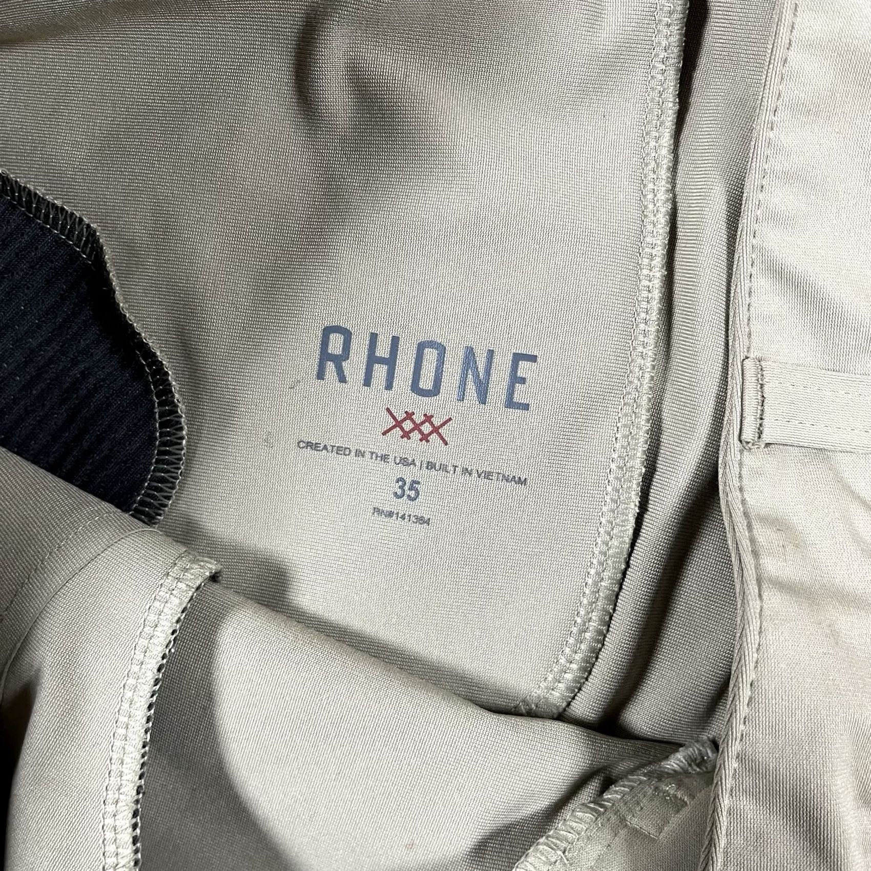 Rhone Rhone Mens 35 Beige Chino Pants Regular Stretch Travel Performance Flat Front Logo Size US 35 - 4 Thumbnail