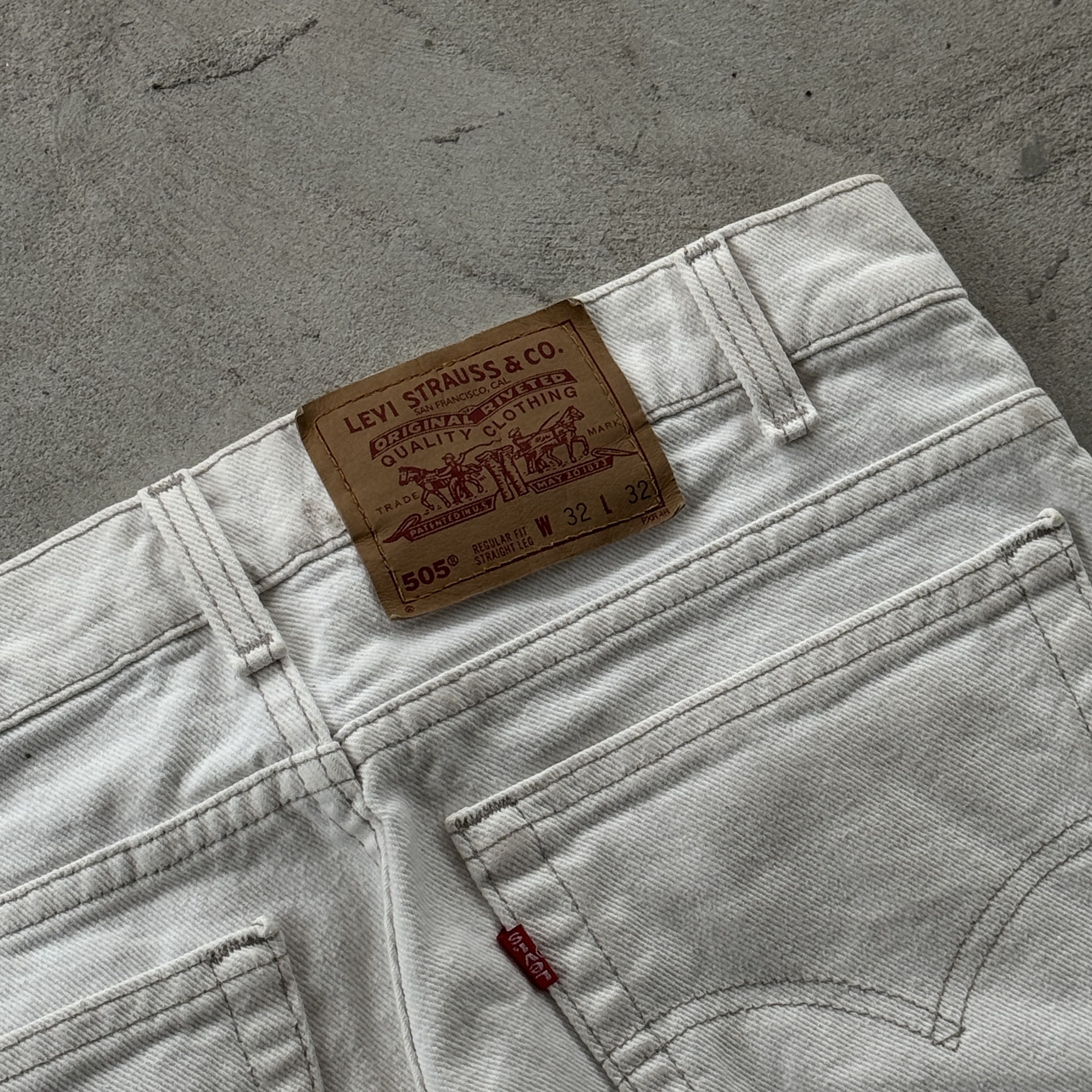 Levi's Vintage Levi's 505 Regular Fit White Jeans Size US 32 / EU 48 - 3 Thumbnail