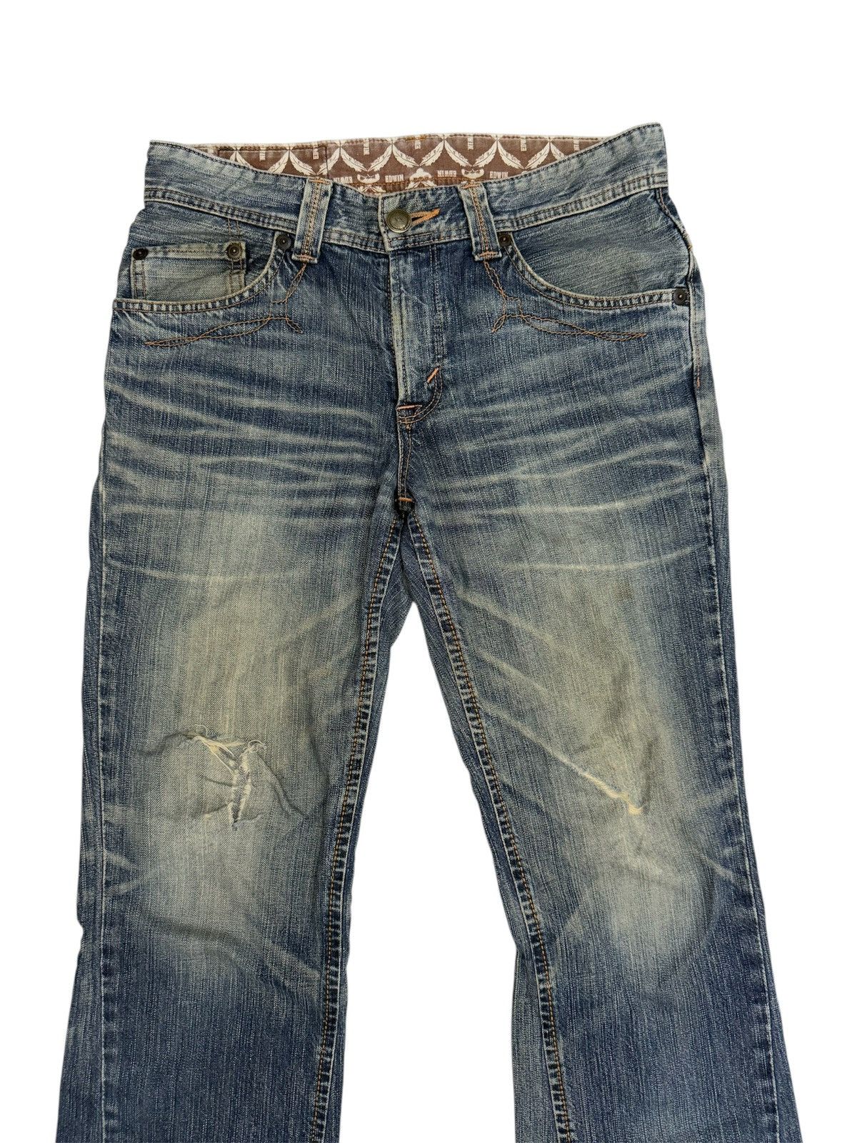 Edwin Edwin XV Native Style Flare Design Ripped Design Rare Size US 32 / EU 48 - 4 Thumbnail