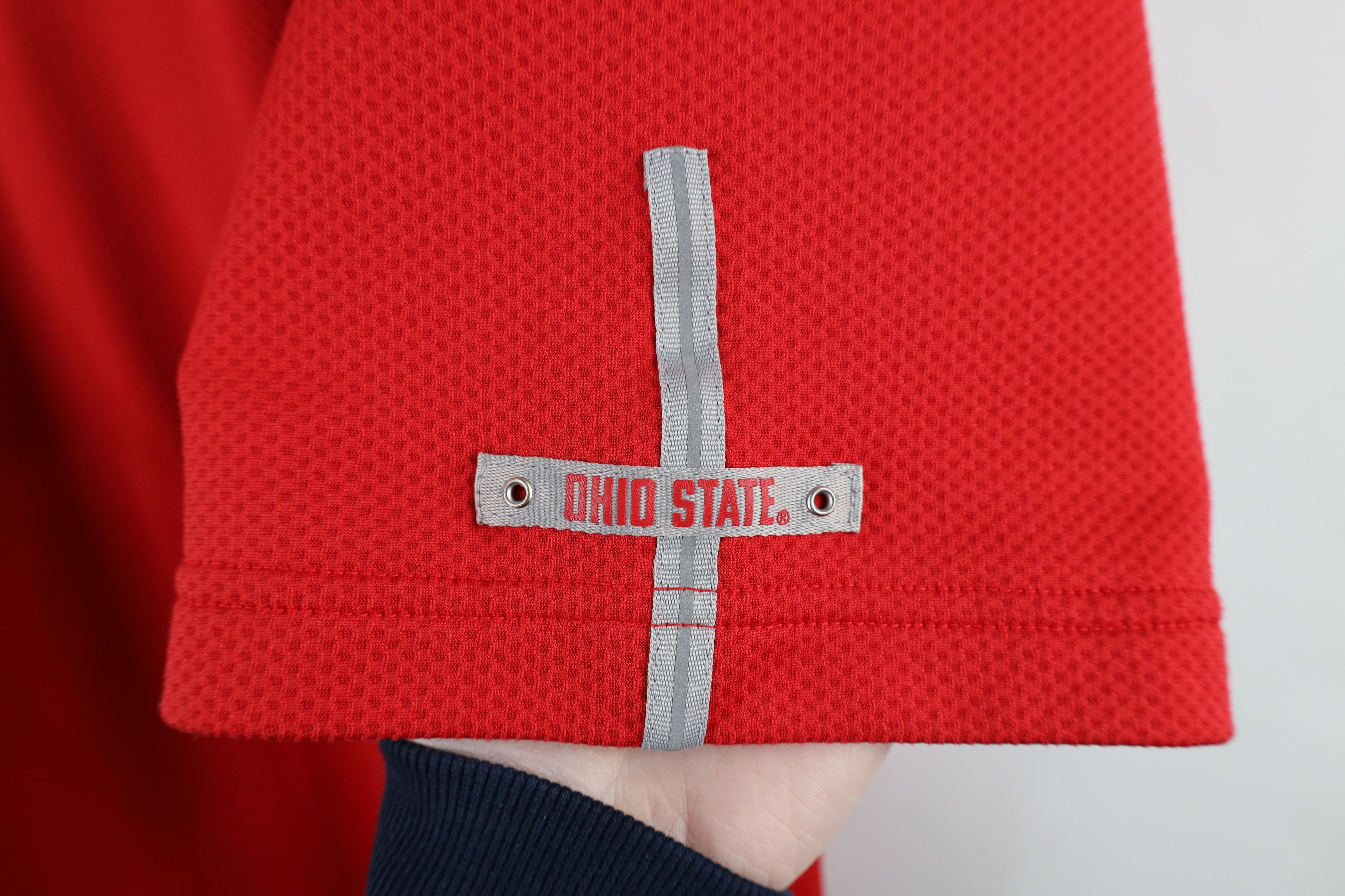 Nike × Vintage Vintage Nike Swoosh Ohio State University Thermal Knit Polo Size US M / EU 48-50 / 2 - 4 Thumbnail