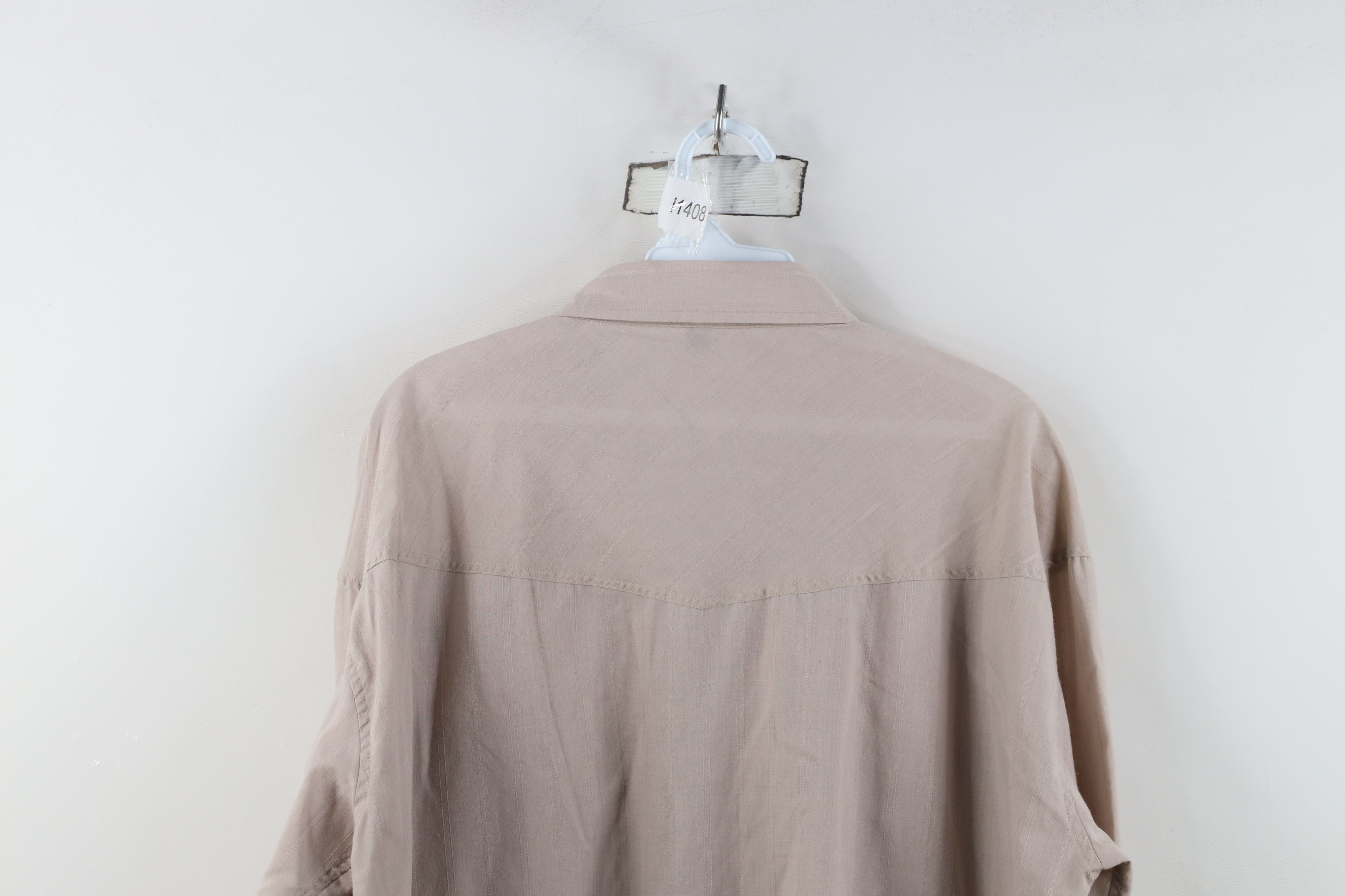 Vintage Vintage 90s Rockabilly Rodeo Cowboy Snap Button Shirt Beige Size US XL / EU 56 / 4 - 12 Thumbnail