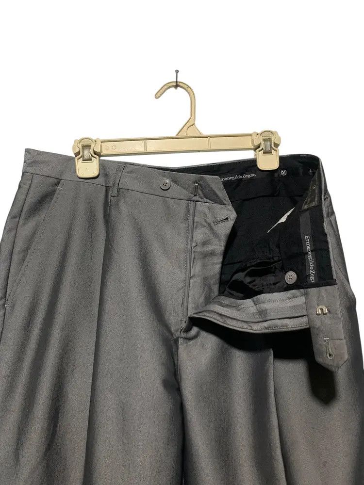 Ermenegildo Zegna 2001 Ermenegildo Zegna pleated silver wool trousers Size US 35 - 7 Thumbnail