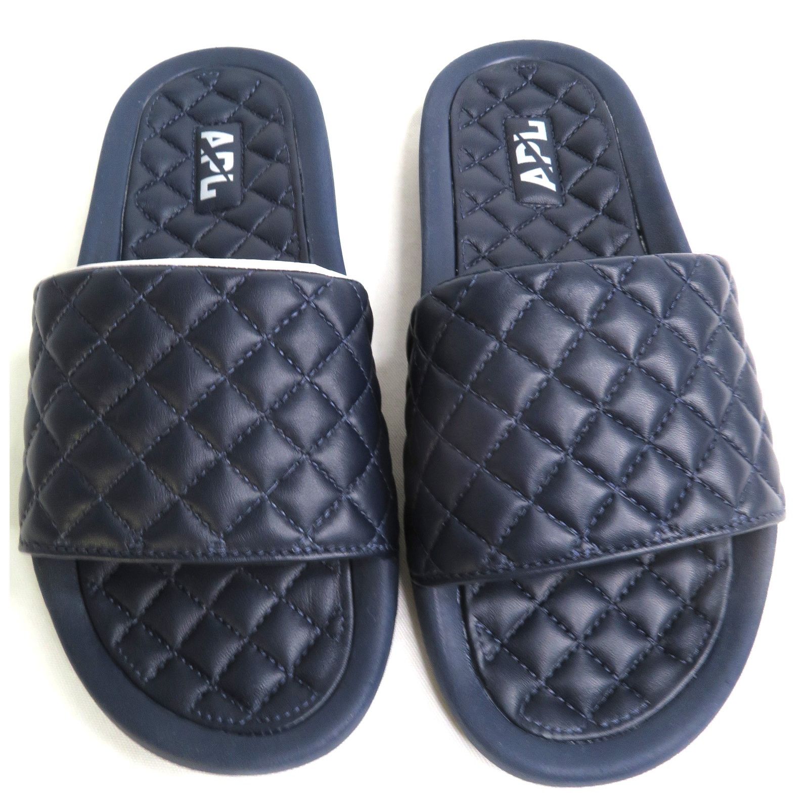 Athletic Propulsion Labs New APL Athletic Propulsion Labs Blue Lusso Leather Slides Size US 10 / IT 40 - 2 Thumbnail