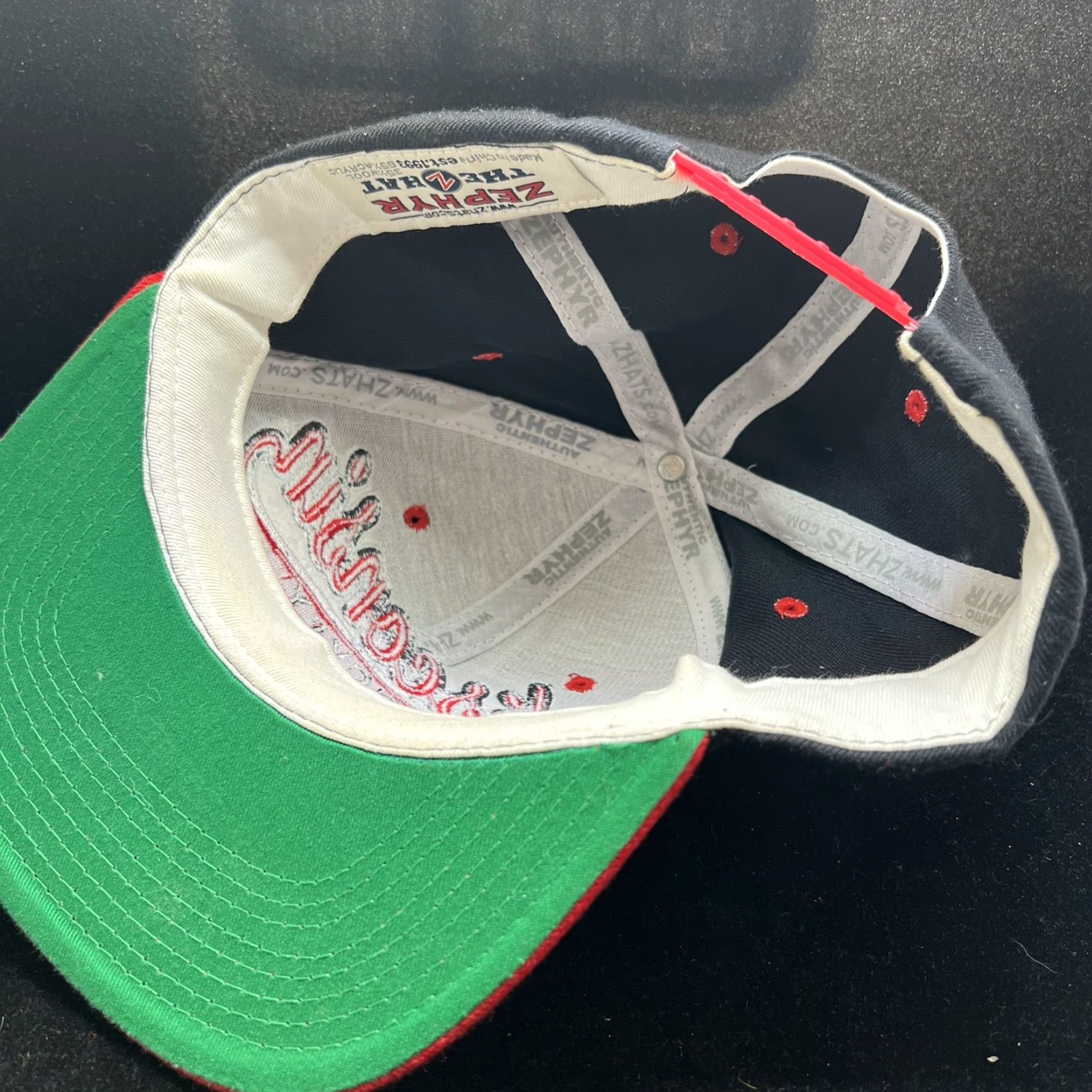 Zephyr VINTAGE Zephyr Wisconsin 1994 Rose Bowl Champions Snapback Hat - Adjustable Black Wool Adult Mens Size ONE SIZE - 6 Thumbnail
