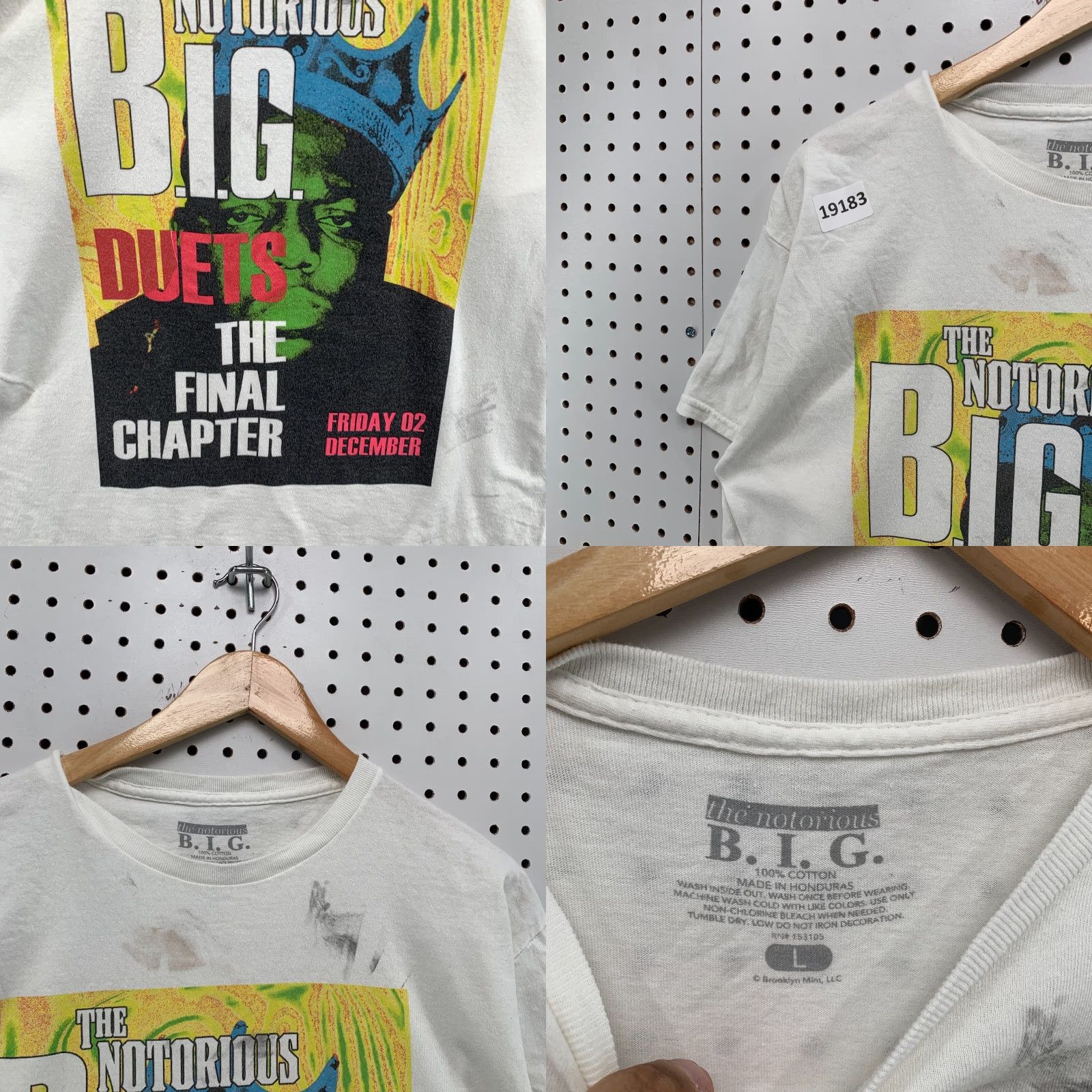 Vintage Notorious BIG Duets The Final Chapter Shirt White Adult Large Music Hip Hop T 22x27 Mens Size US L / EU 52-54 / 3 - 8 Thumbnail