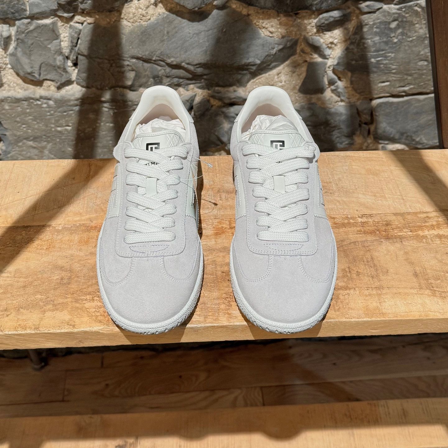 Balmain Balmain Grey Suede Swan Logo Low-top Sneakers Size US 8 / EU 41 - 4 Thumbnail