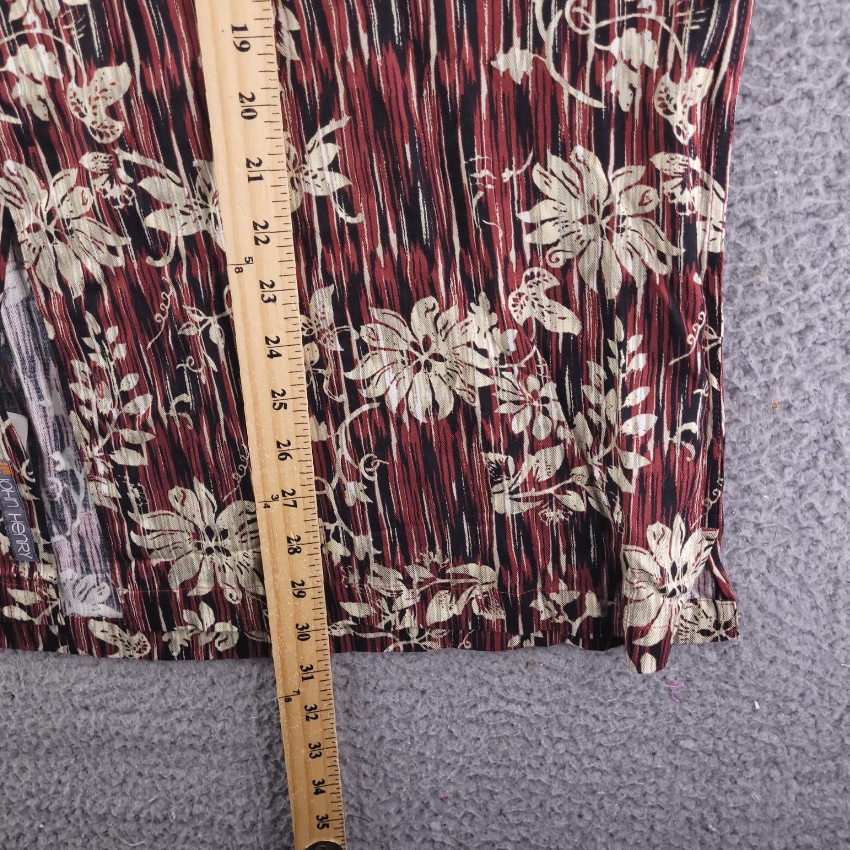 Vintage John Henry Shirt Mens XL Red Rayon Hawaiian Short Sleeve Button Floral Size US XL / EU 56 / 4 - 7 Thumbnail
