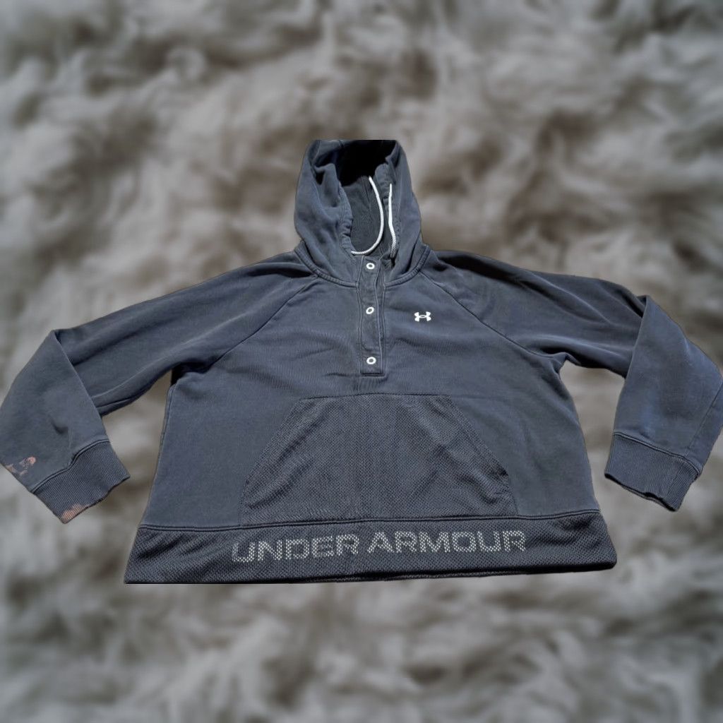 Under Armour Under Armour Hoodie Pullover Womens M Black Logo Activewear Sports Hooded Pullover Womens Middle? Size M / US 6-8 / IT 42-44 - 1 Thumbnail