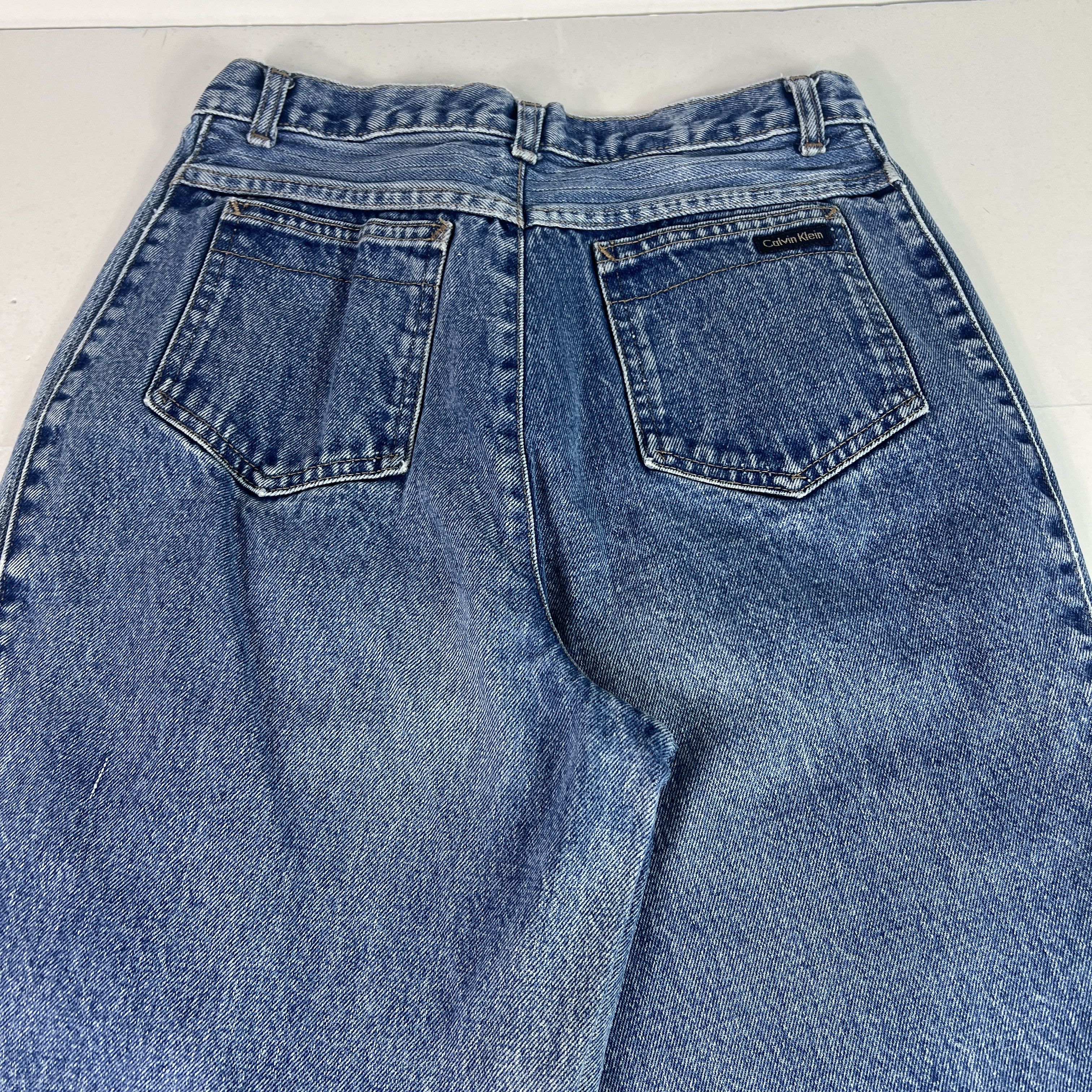 Calvin Klein VTG 80s Calvin Klein Jeans High Rise Tapered Blue Denim Size 28" / US 6 / IT 42 - 13 Thumbnail