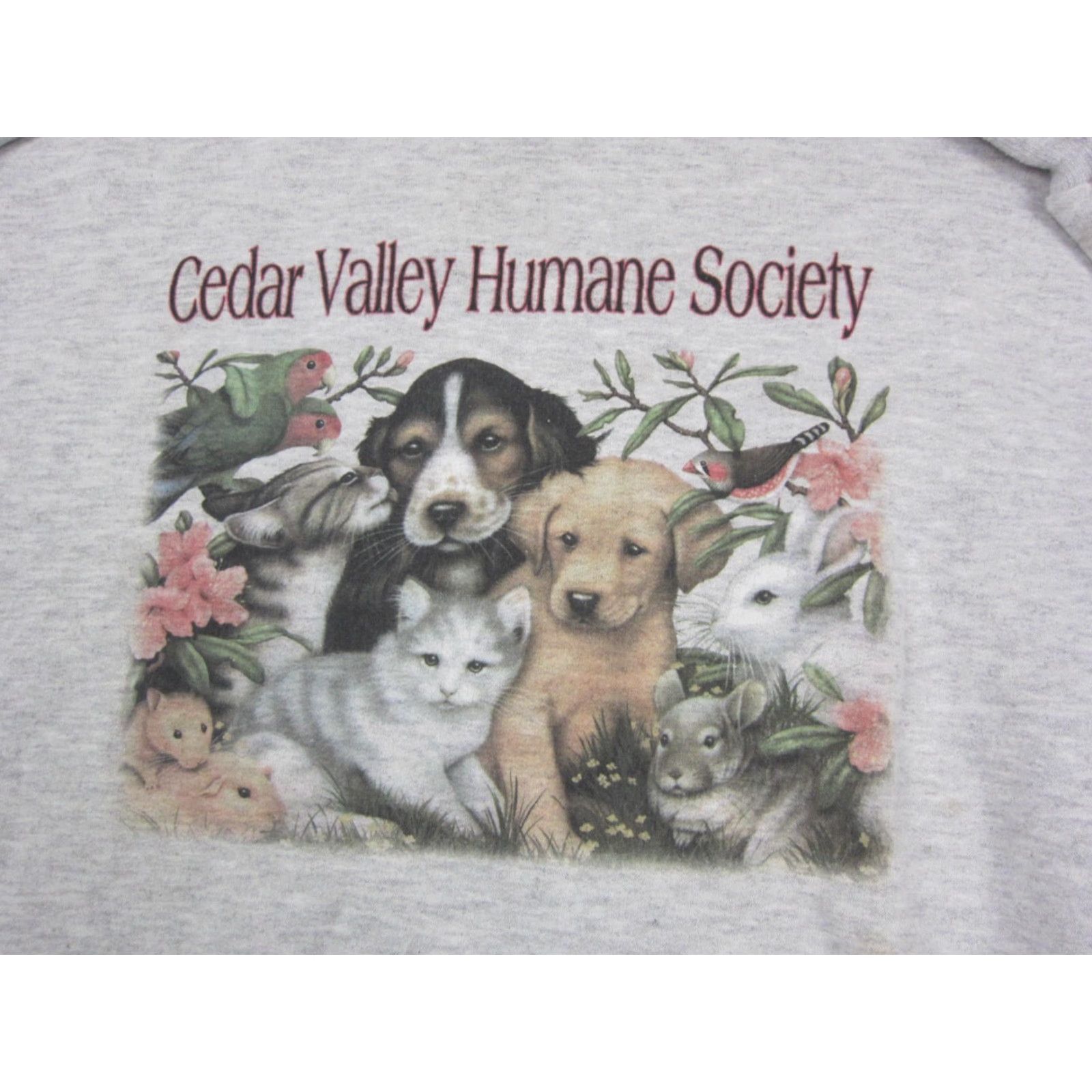Jerzees VINTAGE Jerzees Sweatshirt Mens S Gray Graphic Print 90s Humane Society Animals Crew Neck Pullover Size US S / EU 44-46 / 1 - 2 Thumbnail