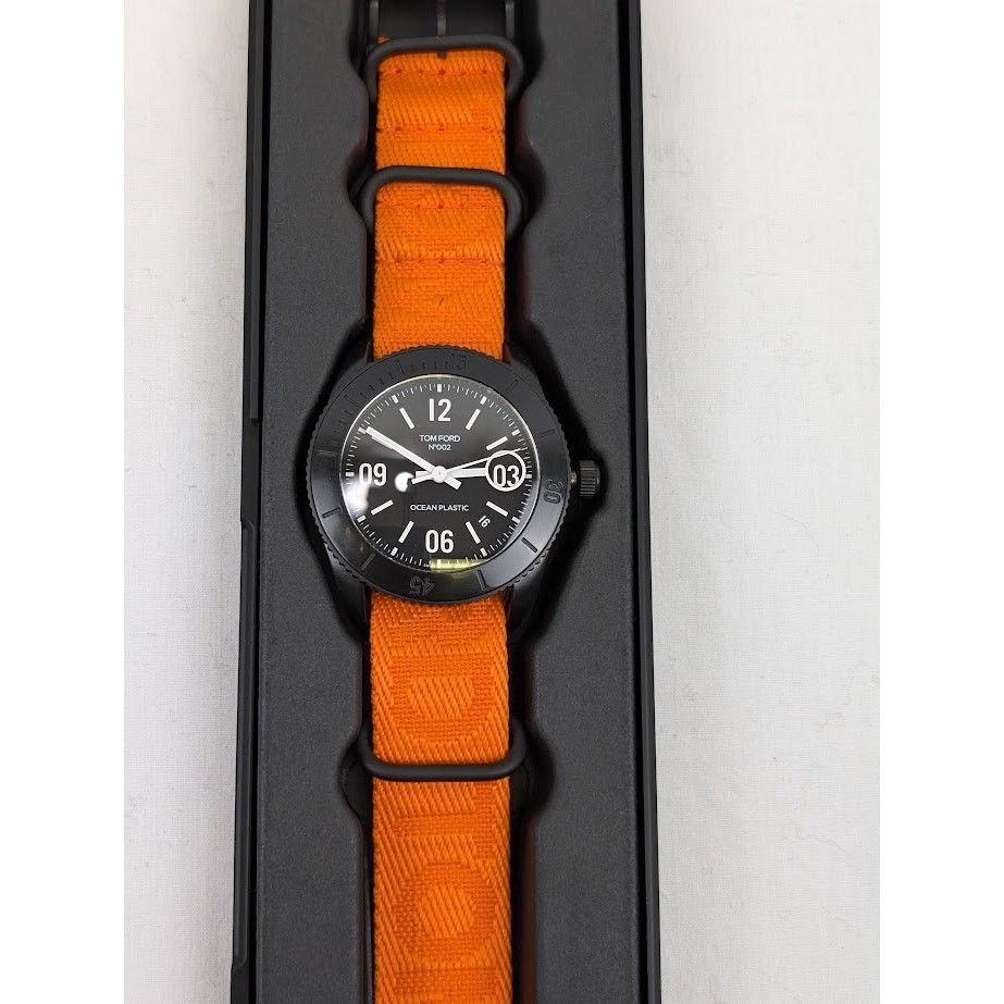 Tom Ford o1rshd1 Size: OS / Plastic Large Case Sports Watch in Orange Size ONE SIZE - 4 Thumbnail