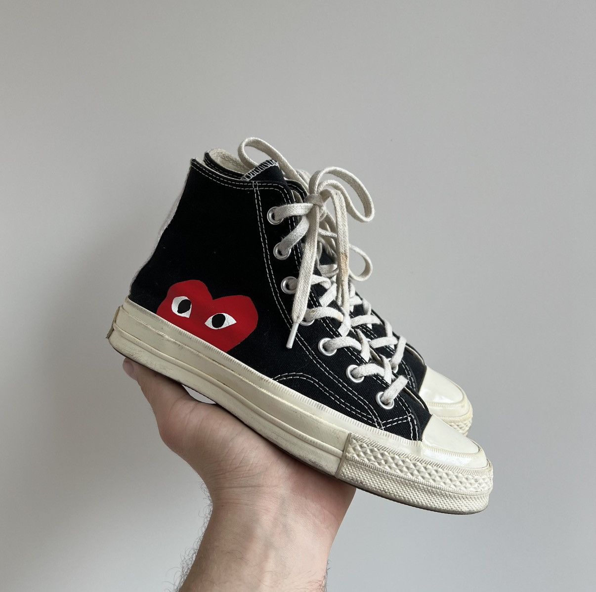 Comme des Garcons × Converse Converse x CDG Play Comme Des Garçons Black High Sneakers Size US 6 / IT 36 - 1 Thumbnail