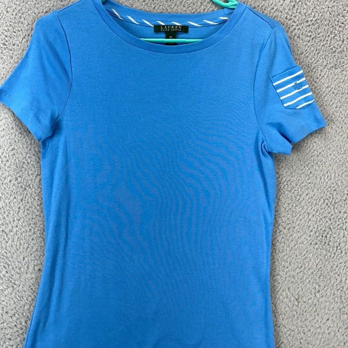 Ralph Lauren Lauren Ralph Lauren T-Shirt Womens Medium Blue Logo Crew Neck Tee Casual Ladies Size M / US 6-8 / IT 42-44 - 3 Thumbnail