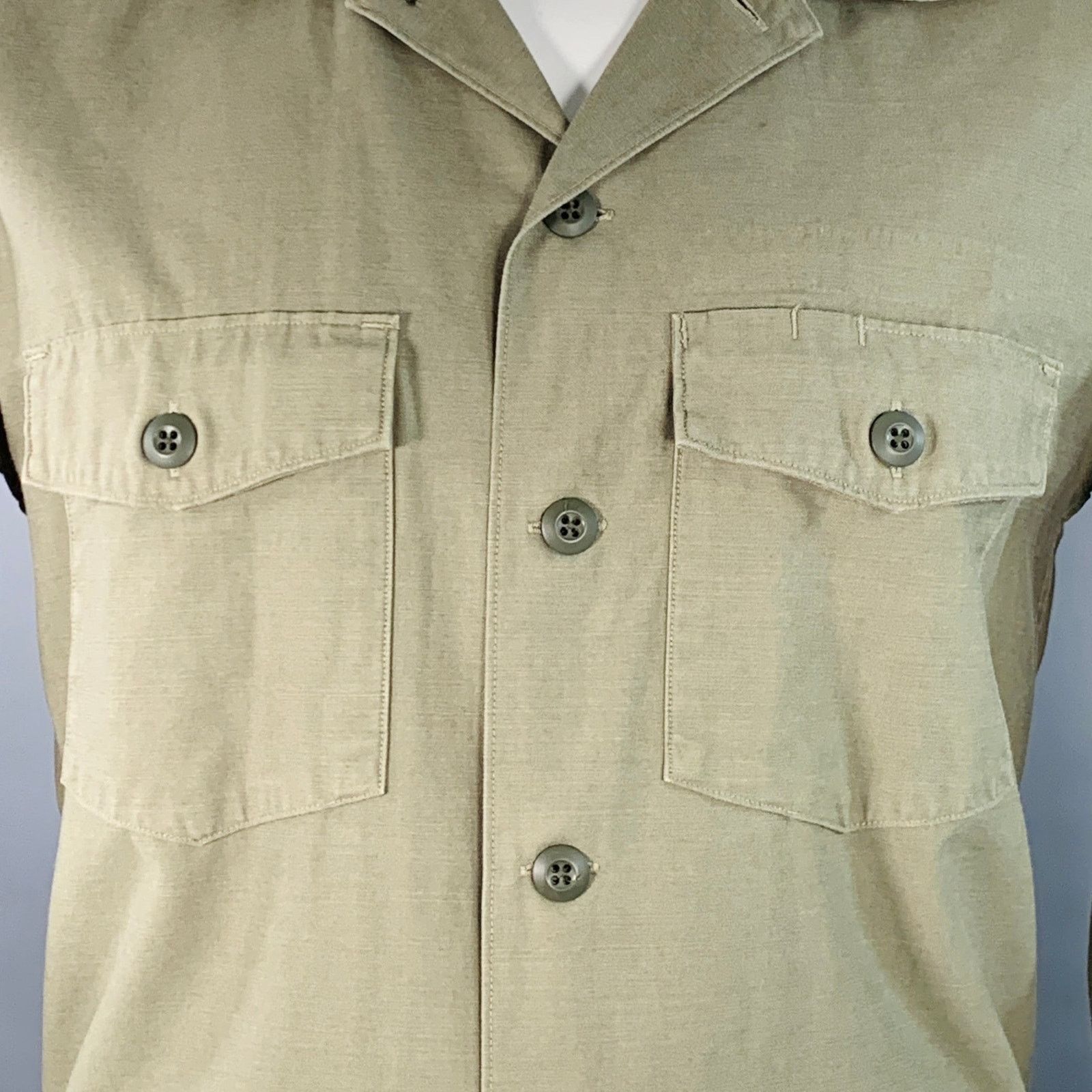 Nonnative Size XL Green Olive Cotton Two Pockets Long Sleeve Shirt Size US XL / EU 56 / 4 - 2 Thumbnail