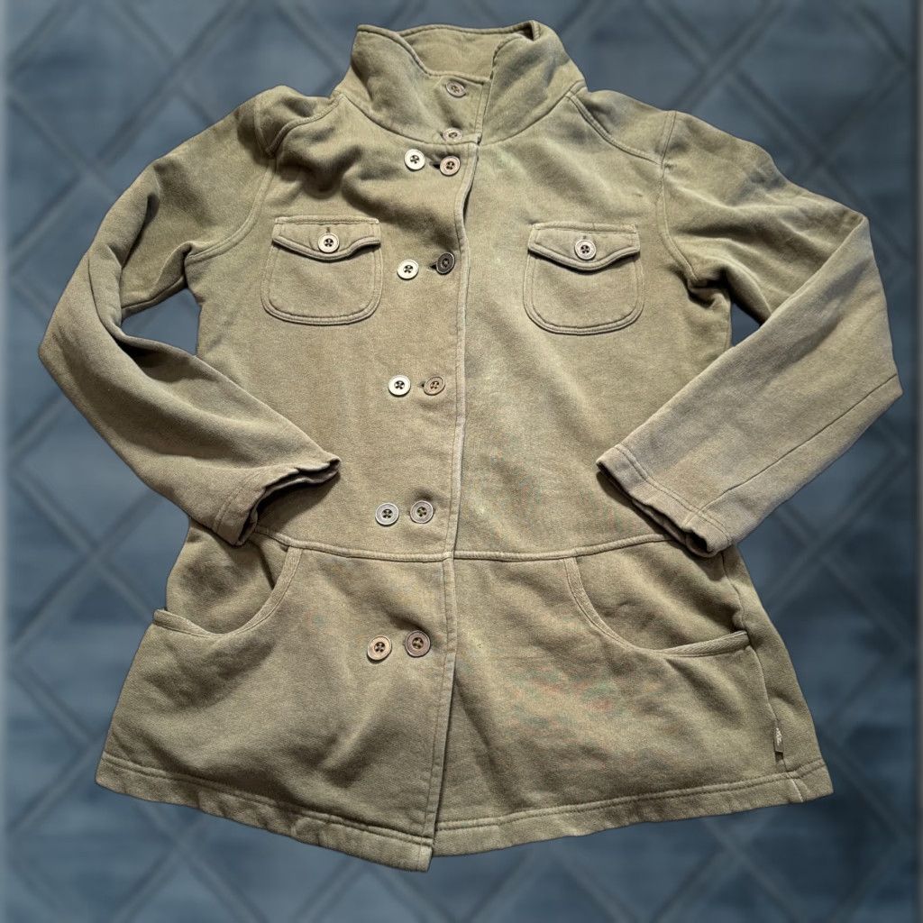 Prana prAna Jacket Womens M Green Tori Button Up Fleece Knit 100% Cotton Sweater Jacket Outdoor Winter Fall 90s Mens Womens Size M / US 6-8 / IT 42-44 - 1 Thumbnail
