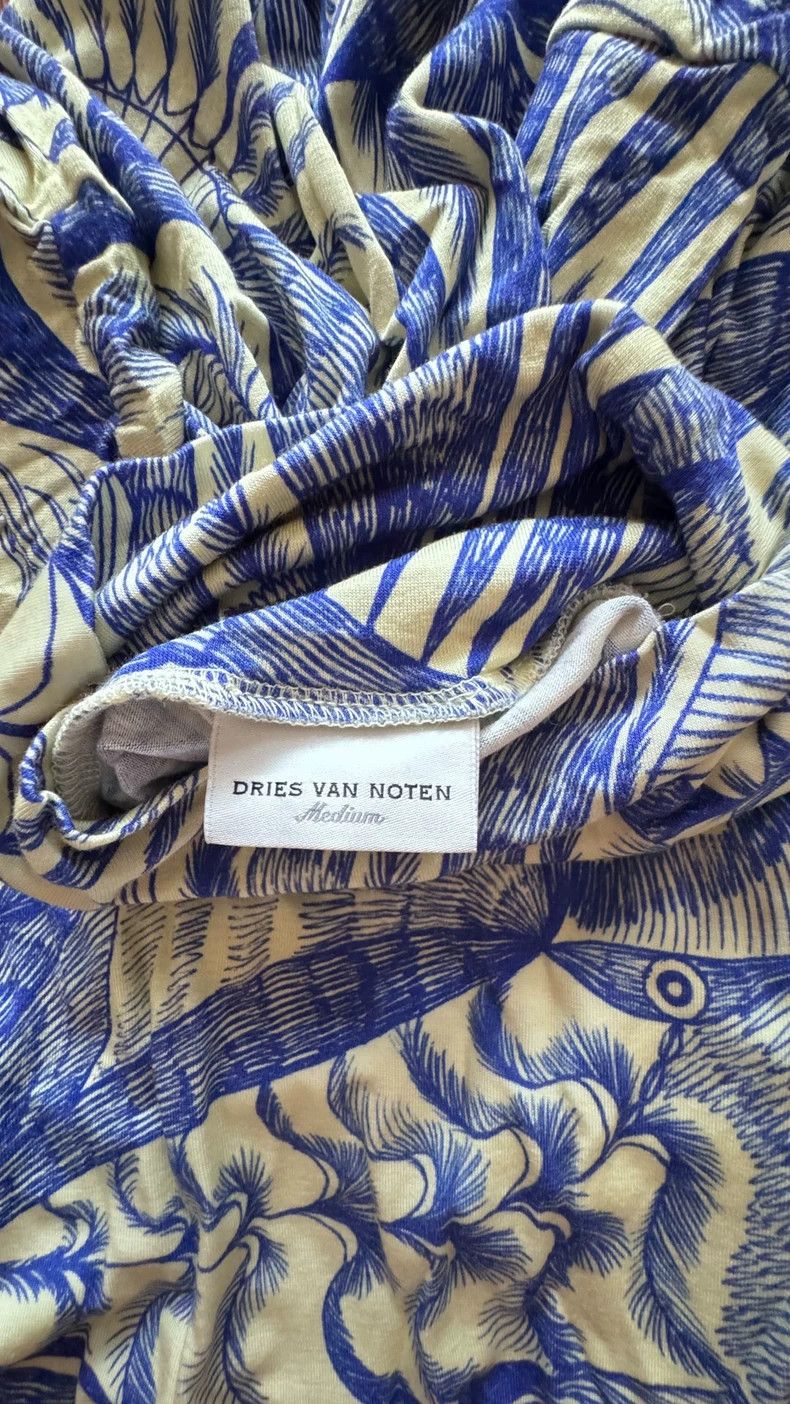 Dries Van Noten DRIES VAN NOTEN Blue patterned long-sleeved shirt Size M / US 6-8 / IT 42-44 - 3 Thumbnail