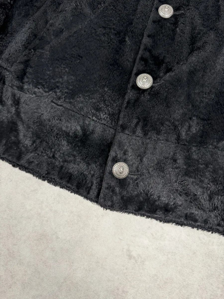 Versace 2000s Versace Faux Fur Black Buttoned Jacket Size US S / EU 44-46 / 1 - 12 Thumbnail