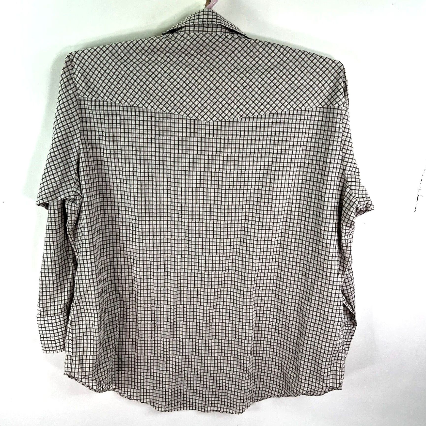 Vintage VINTAGE Ely Cattleman Pearl Snap Checked Button Shirt Men 2XL Brown Long Sleeve Casual Business Size US XXL / EU 58 / 5 - 5 Thumbnail