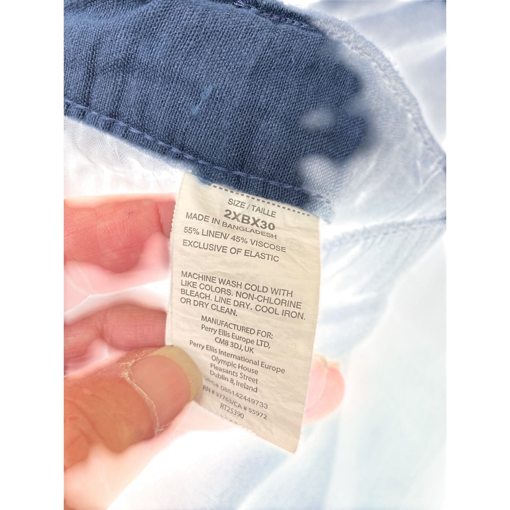 Cubavera Cubavera Womens Blue Linen Blend Drawstring Wide Leg Pants S Size 24" / US 00 / IT 34 - 8 Thumbnail