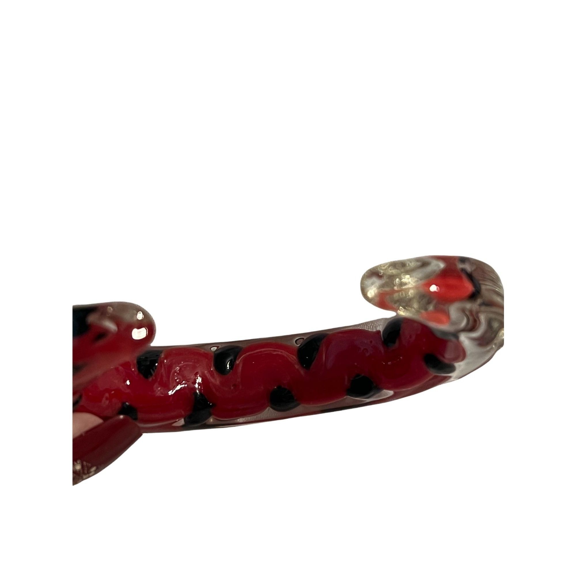 Other Clear Glass painted cuff bracelet black and red dots Size ONE SIZE - 3 Thumbnail