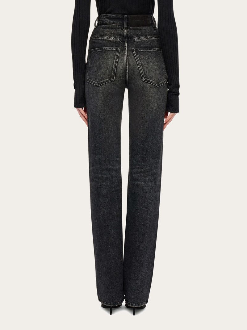 Salvatore Ferragamo o1s1rm0526 Five Pocket Flared Jeans in Black Size 32" / US 10 / IT 46 - 4 Thumbnail