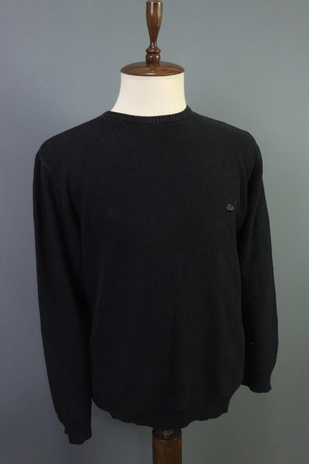 Lacoste Lacoste Black Knitted Crew Neck Relaxed Fit Pullover Sweater Size US M / EU 48-50 / 2 - 8 Thumbnail