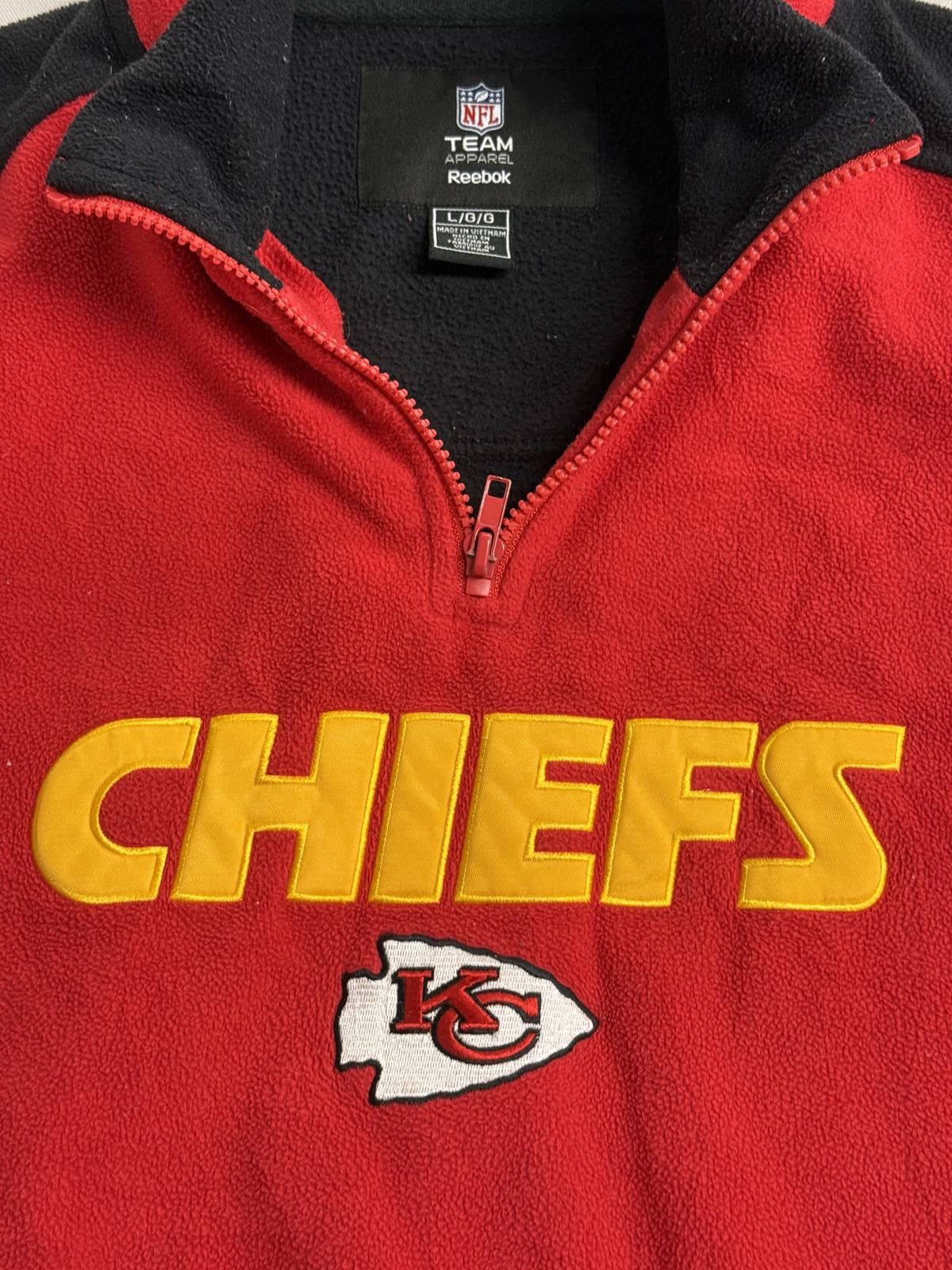NFL NFL Kansas City Chiefs Fleece Quarter Zip Reebok BLK Red XL Size US L / EU 52-54 / 3 - 4 Thumbnail
