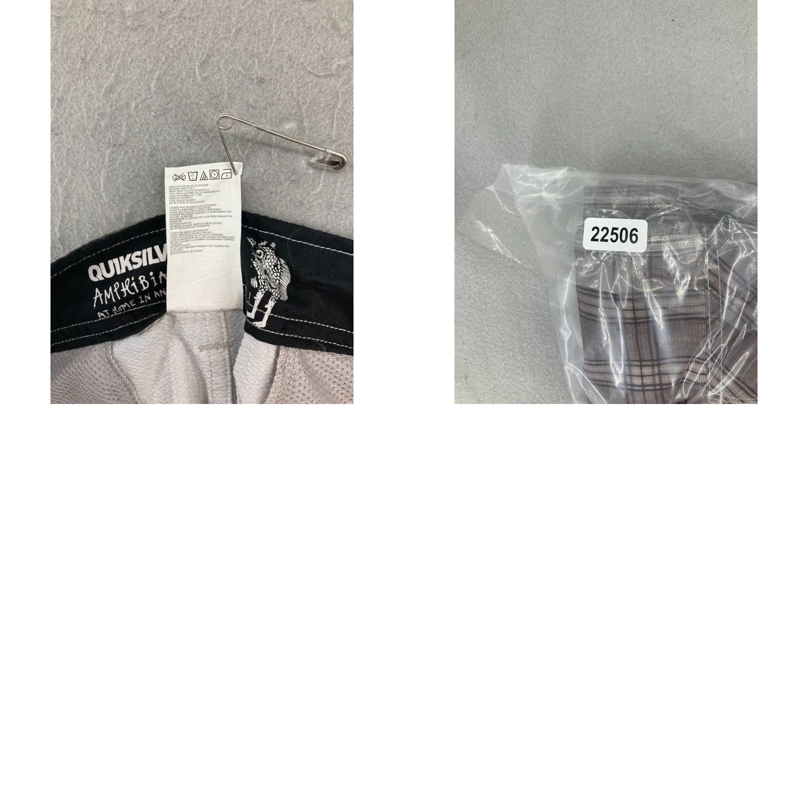 Quiksilver Quiksilver Amphibians Mens Shorts 31 Grey Plaid Swim Cargo Shirt/Bottom Mens Regular Gray Beach Classic Pockets, Quick Dry, Stretch Size US 31 - 9 Thumbnail
