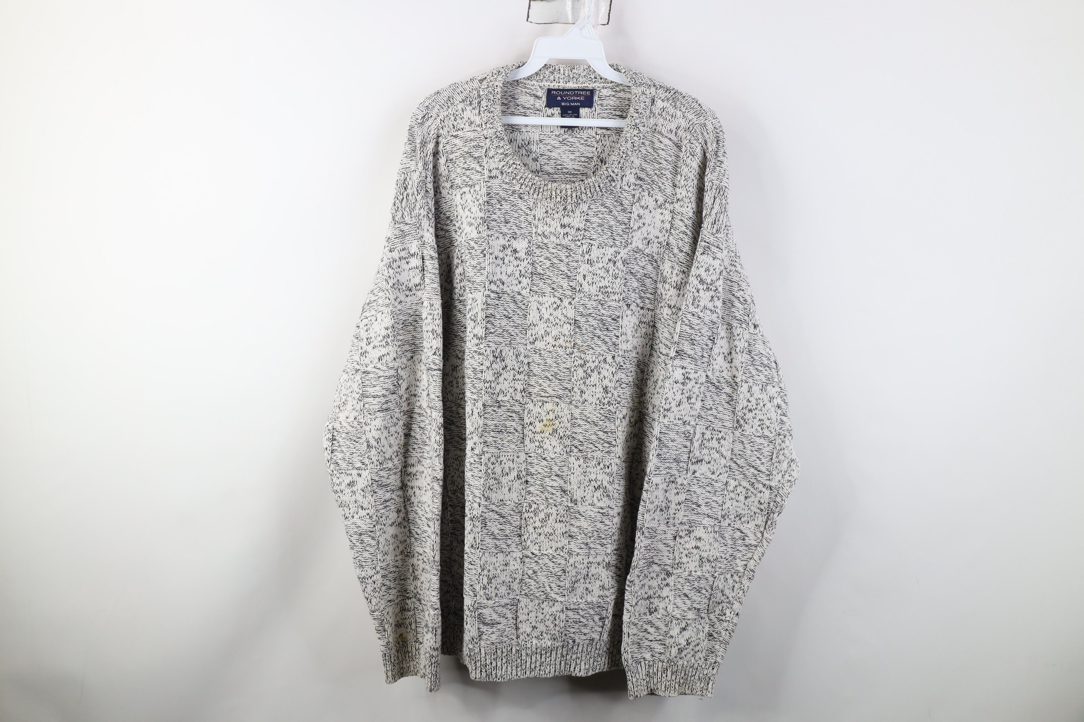 Vintage Vintage 90s Streetwear Heavy Checkered Knit Crewneck Sweater Size US XXL / EU 58 / 5 - 1 Thumbnail