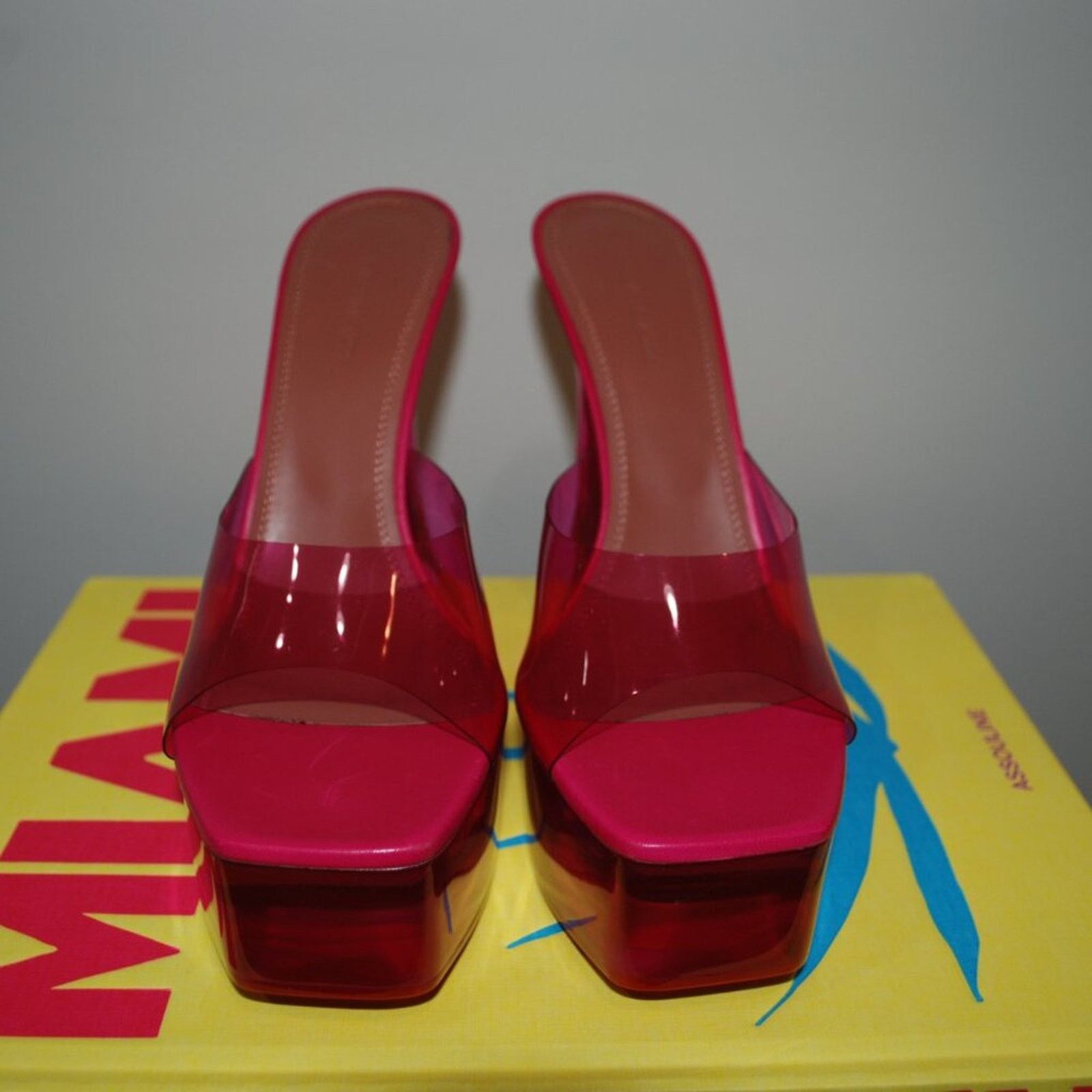 Amina Muaddi Amina Muaddi 140mm Dalida Glass platform sandals Size US 9.5 / IT 39.5 - 5 Thumbnail