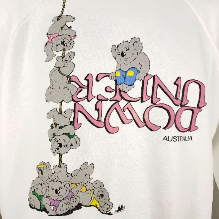 Vintage VINTAGE Australia Koala Bear Sweatshirt Mens Size Medium 80s Down Under Sweatshirt Crew Neck Cotton Blend White Size US M / EU 48-50 / 2 - 3 Thumbnail