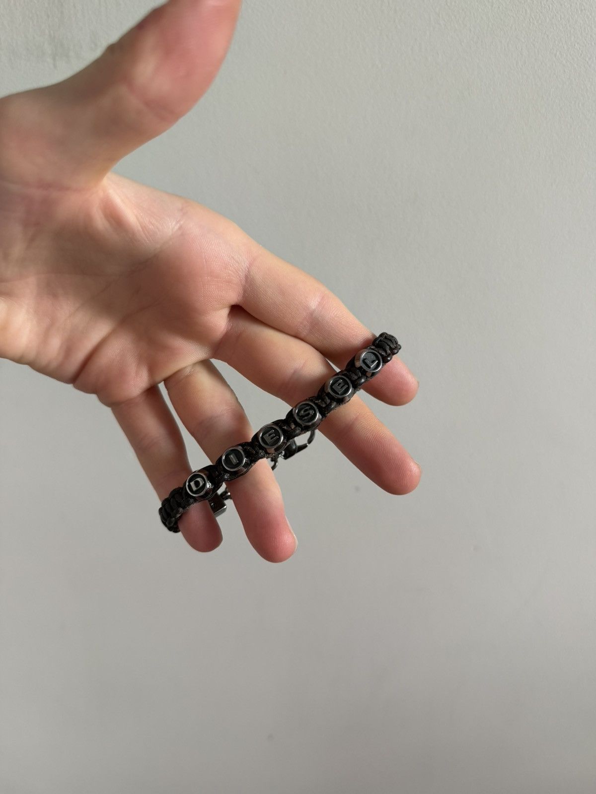 Diesel Diesel Logo Beaded Leather Bracelet Size ONE SIZE - 4 Thumbnail