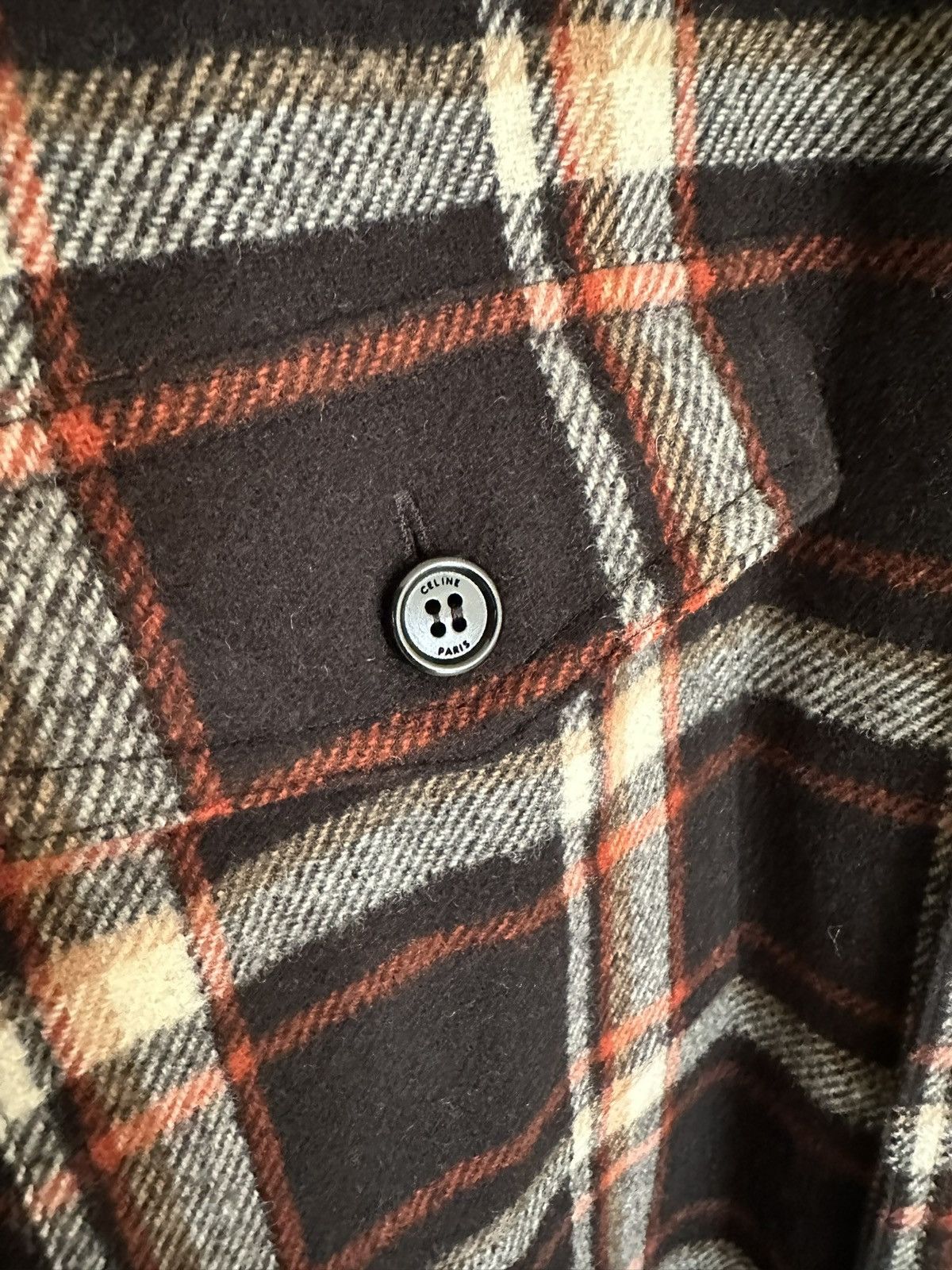 Celine × Hedi Slimane Celine black red white flannel shirt jacket 39 like new Hedi Size US L / EU 52-54 / 3 - 14 Thumbnail