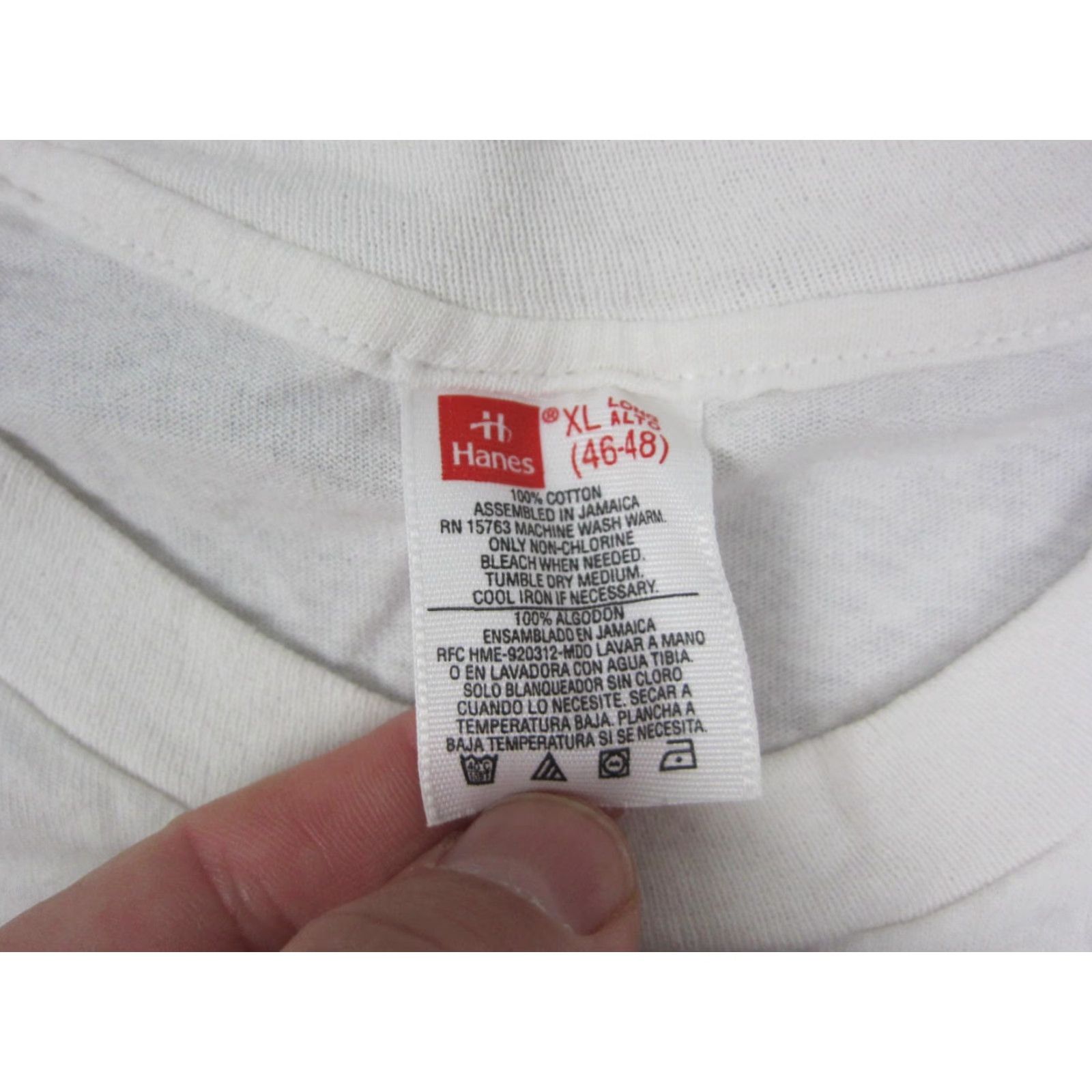 Hanes VINTAGE Hanes Shirt Adult XL White 90s 80s California Florida Men's Short Sleeve Crew Neck Cotton Knit T-Shirt Size US XL / EU 56 / 4 - 4 Thumbnail