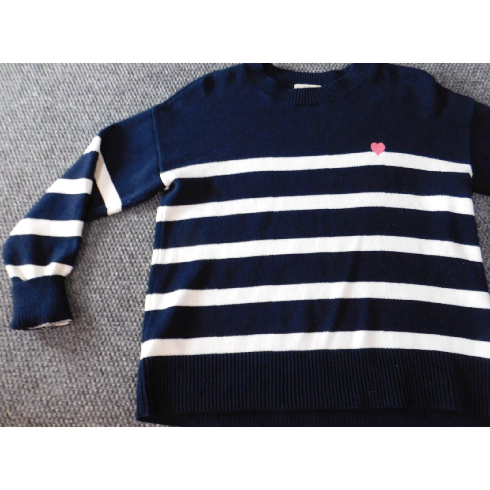 Loft LOFT Sweater Small Blue Striped Pullover Womens Crewneck, Knit, Cotton, Long Sleeve, Regular, Machine Washable, Fall Winter Spring, Casual, Vintage No Size S / US 4 / IT 40 - 3 Thumbnail