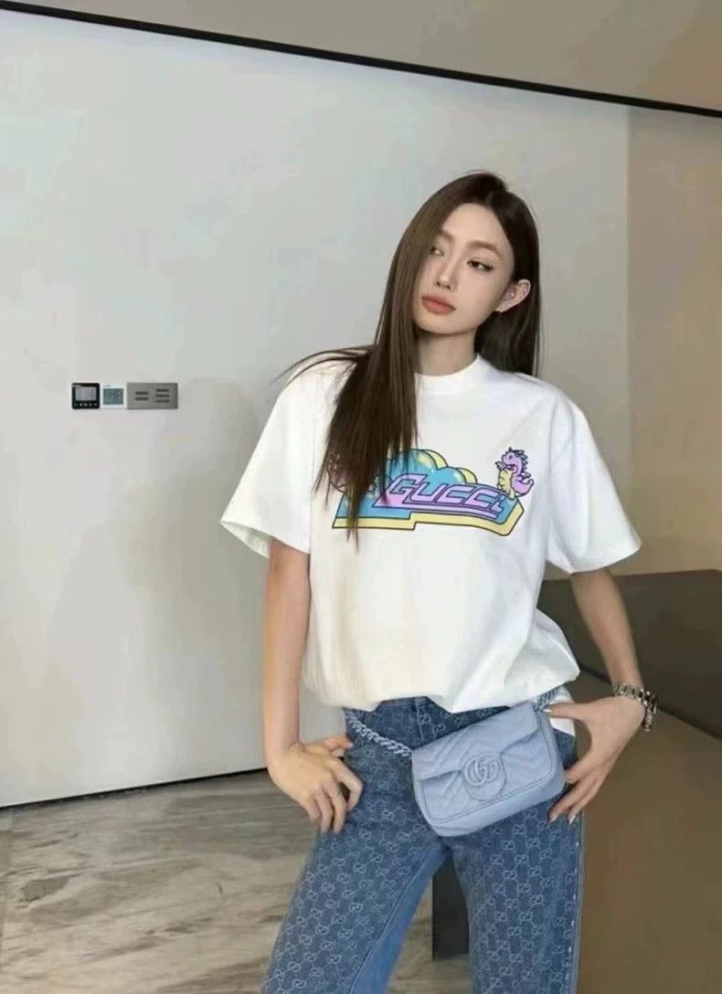 Gucci GucciCartoon Dragon Logo Letter Print Short Sleeve 2503-Nex Size S / US 4 / IT 40 - 6 Thumbnail