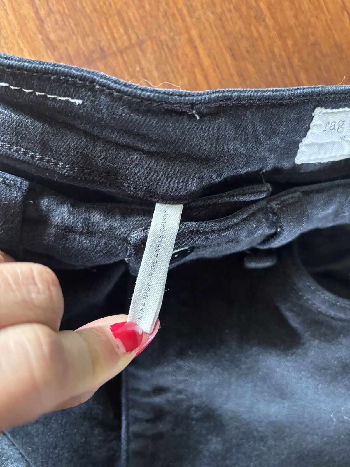 Rag & Bone Rag & Bone Fit 2 Slim Jeans Distressed Denim Womens Black 27 Size 27" / US 4 / IT 40 - 4 Thumbnail