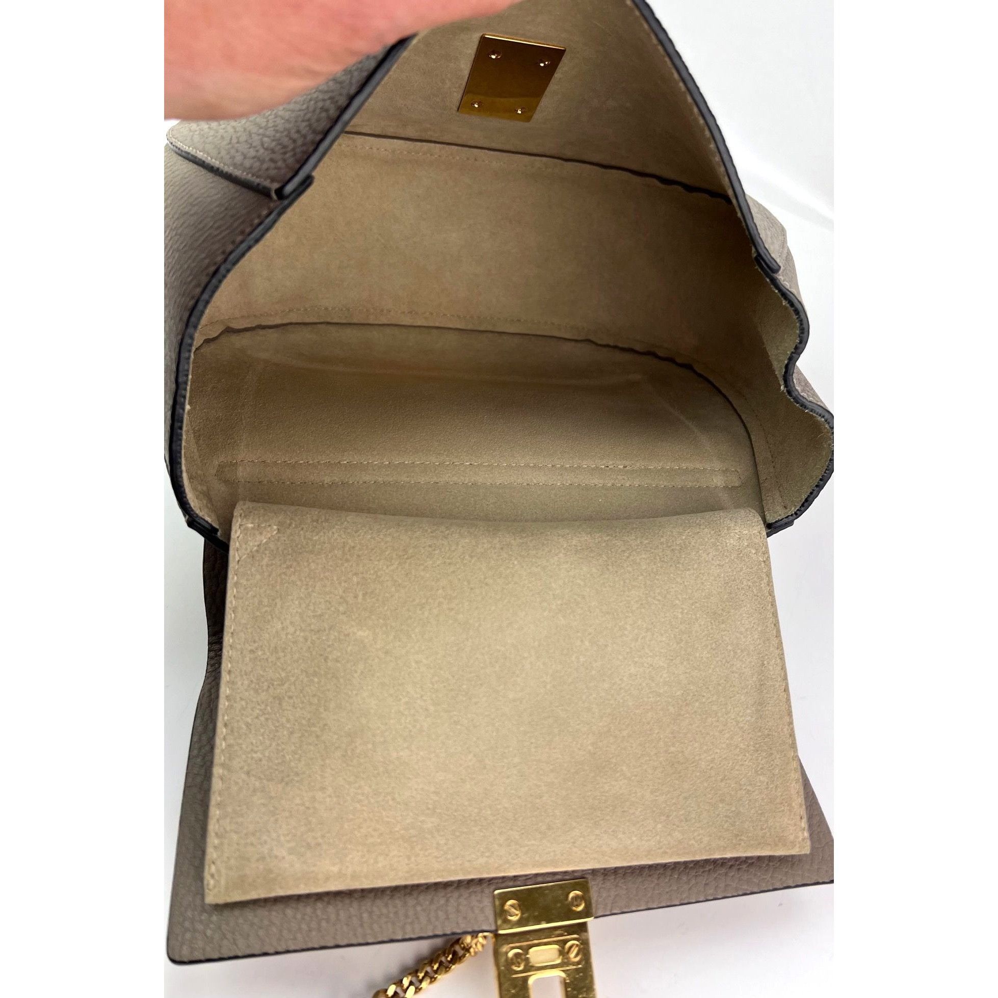 Chloe Chloe Small Drew Gray Grained Lambskin Leather Shoulder Cros Size ONE SIZE - 8 Thumbnail
