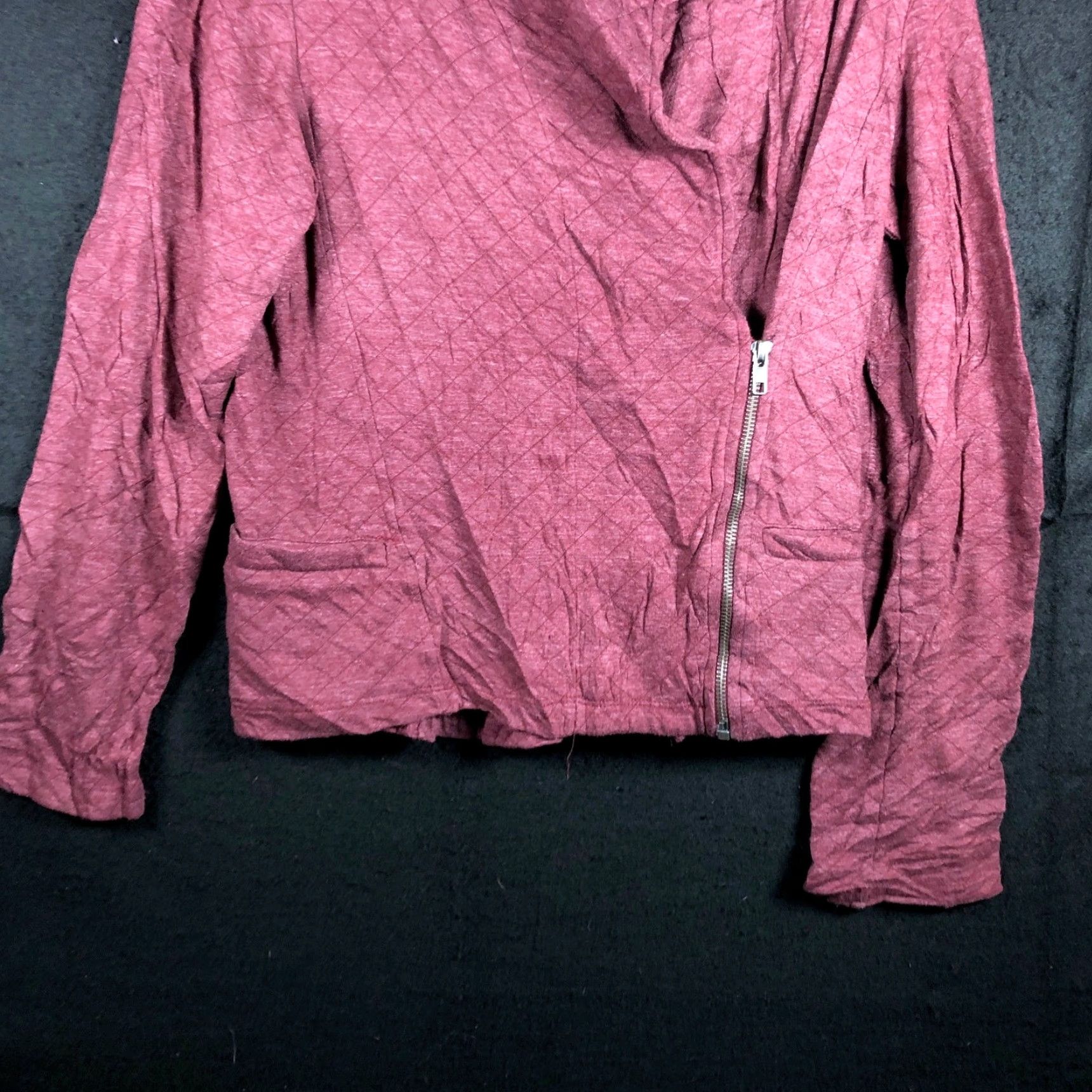 Vintage Dolan Womens Jacket Berry Half Zip Cowl Neck Cotton Blend Medium Size M / US 6-8 / IT 42-44 - 3 Thumbnail
