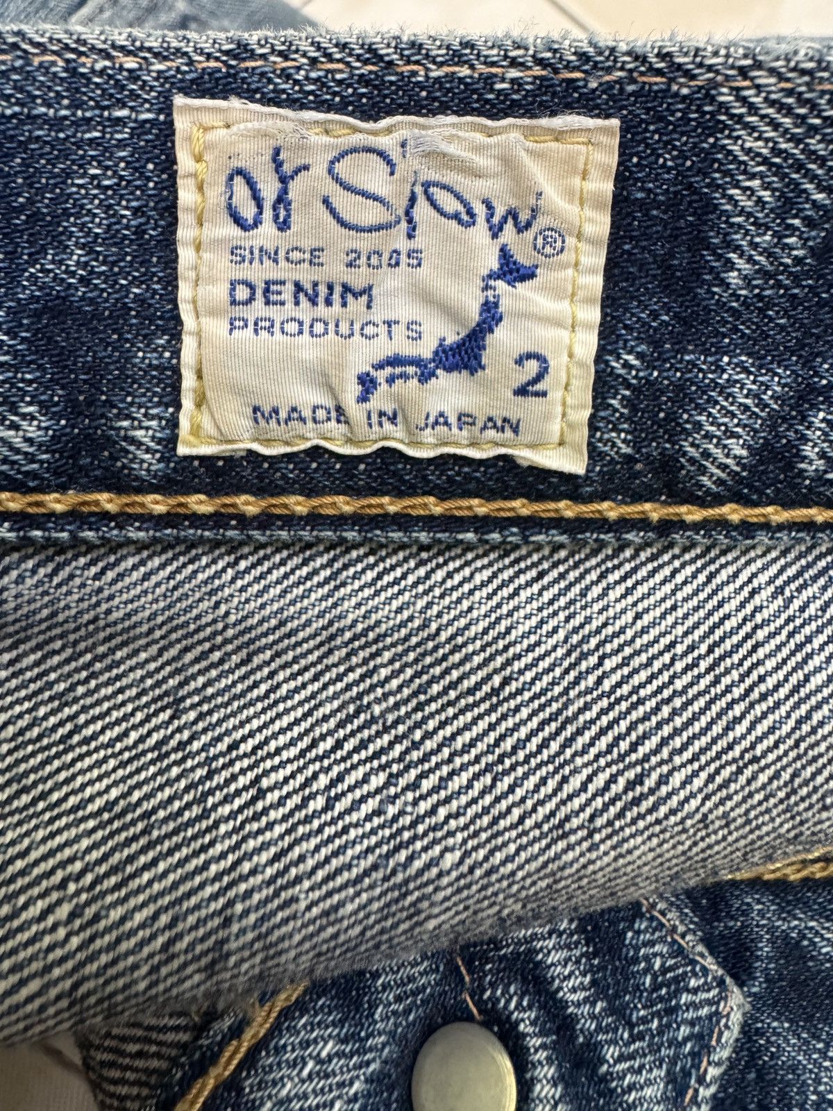 Orslow Vintage orSlow Selvedge Button Fly Claw Mark Fade Distressed Size US 31 - 17 Thumbnail