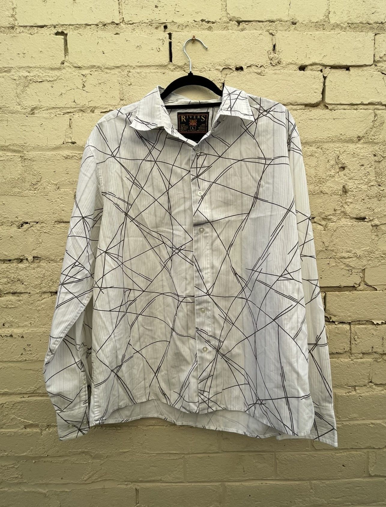 Other Y2K 2000s White and grey button up shirt Large Rivers Cyber Size US L / EU 52-54 / 3 - 1 Thumbnail