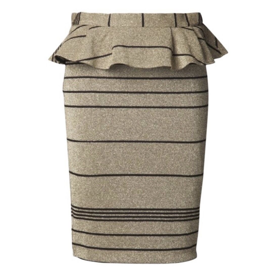 Patrizia Pepe Glitter skirt with peplum belt Italy barbiecore Y2K Size 26" / US 2 / IT 38 - 16 Thumbnail