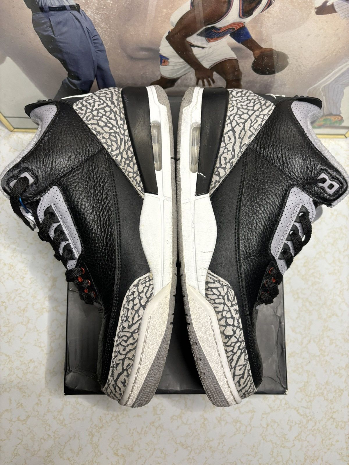 Jordan Brand Jordan 3 Retro Black Cement 2018 Size US 12 / EU 45 - 4 Thumbnail