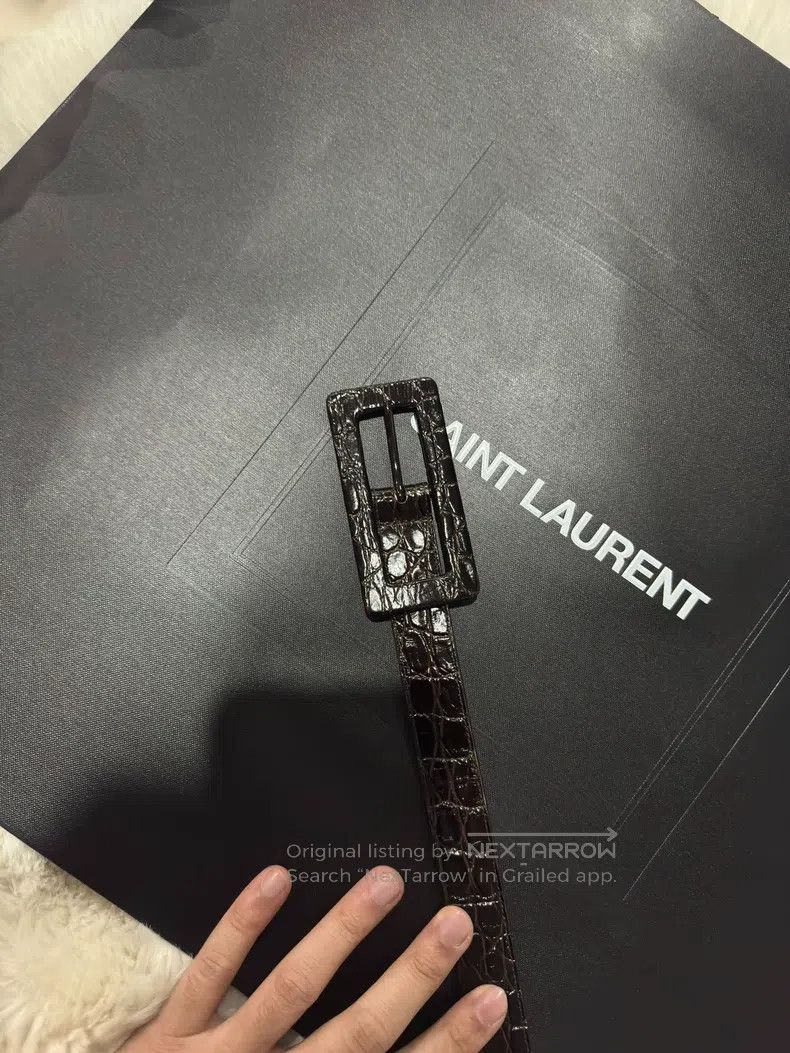 Saint Laurent Paris Saint Laurent Paris size 75 Large Embossed Belt Size ONE SIZE - 3 Thumbnail