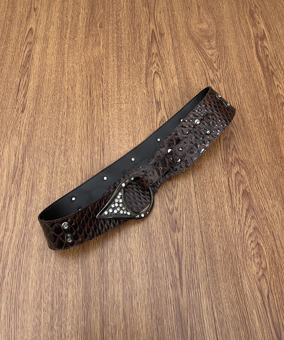 If Six Was Nine × Japanese Brand × Le Grande Bleu (L.G.B.) Crystal studded croc skin belt Size ONE SIZE - 3 Thumbnail