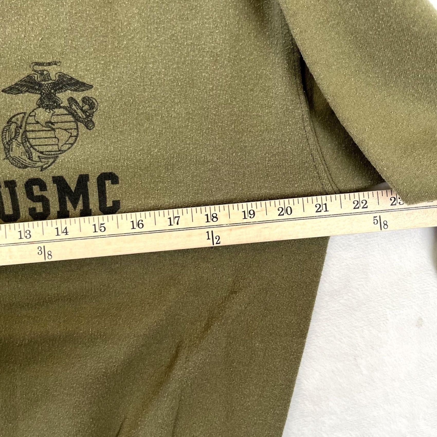 Vintage VINTAGE USMC Sweatshirt Mens Medium Green Fleece Crewneck USA Graphic Print Navy Military Patriotic Pattern Crew Neck Long Sleeve Pullover Size US M / EU 48-50 / 2 - 5 Thumbnail