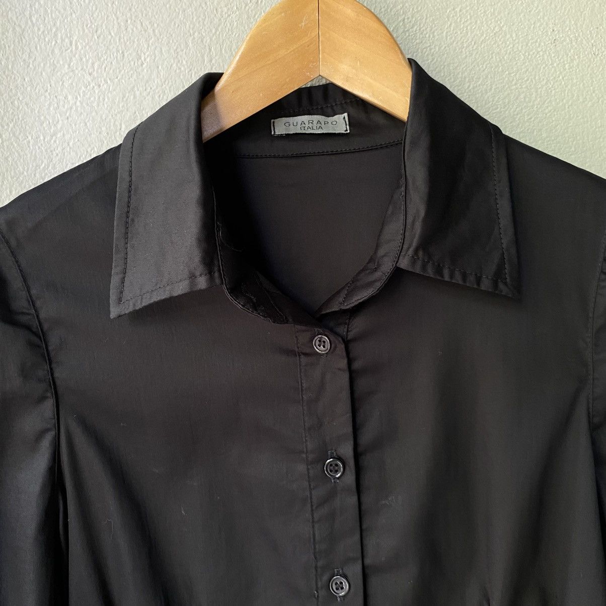 Designer GUARAPO Y2K Punk Black Shirt Studded Puff Shoulders Size M / US 6-8 / IT 42-44 - 7 Thumbnail