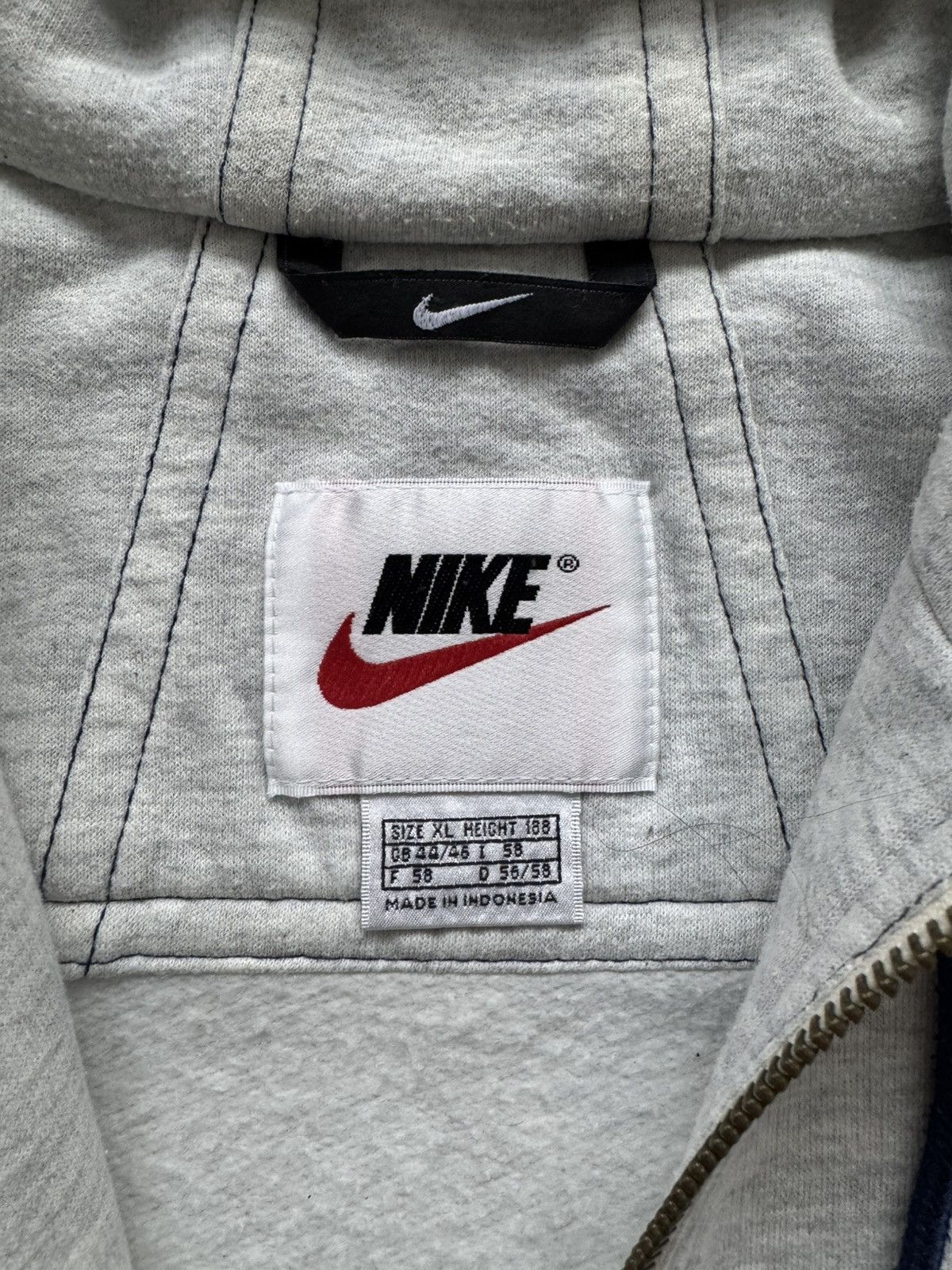 Nike × Vintage Vintage Nike 90s Light Jacket Zip Hoodie Big Swoosh Logo Y2K Size US XL / EU 56 / 4 - 5 Thumbnail
