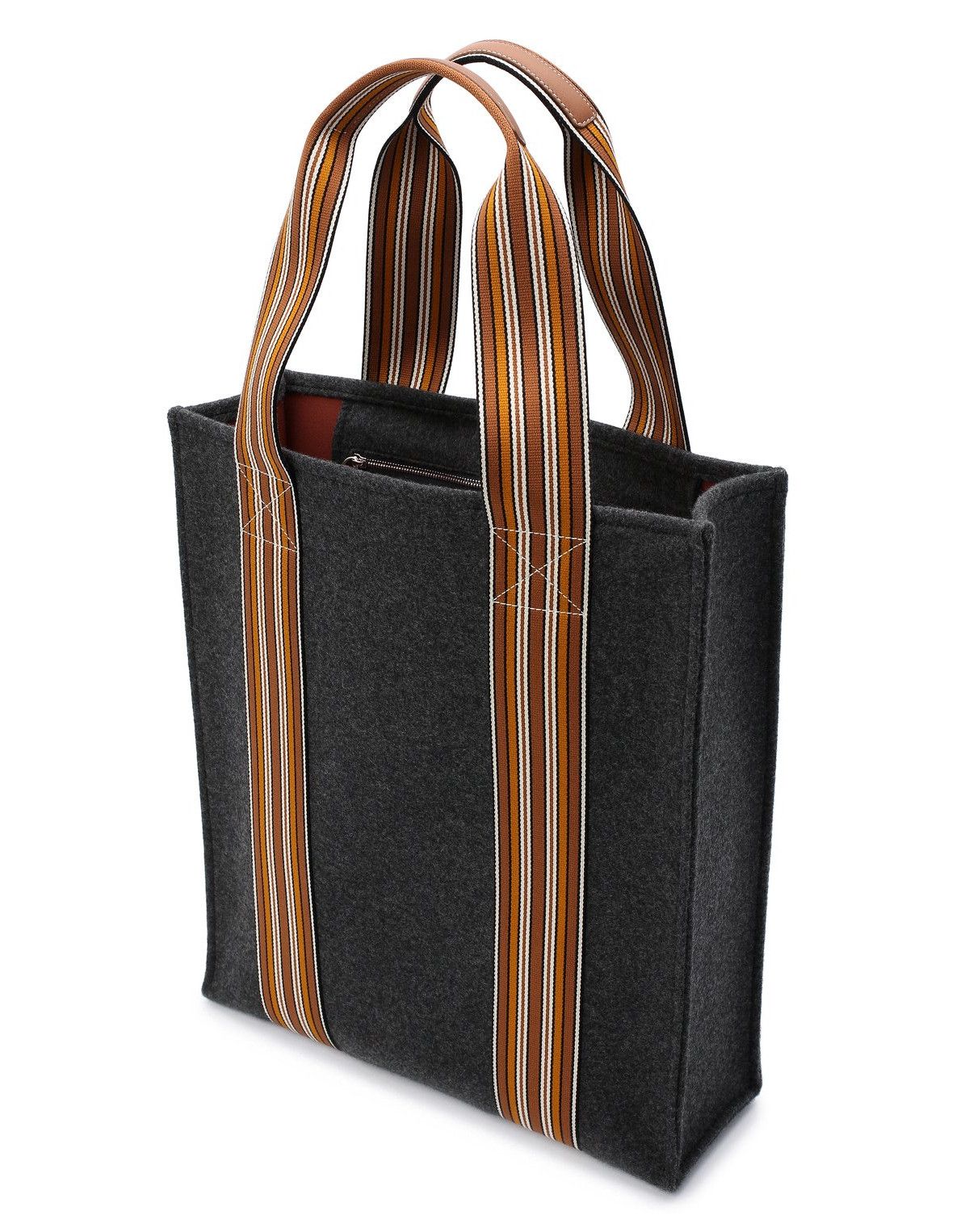 Loro Piana LORO PIANA Suitcase Stripes dark gray cashmere tote bag NWT Size ONE SIZE - 2 Thumbnail