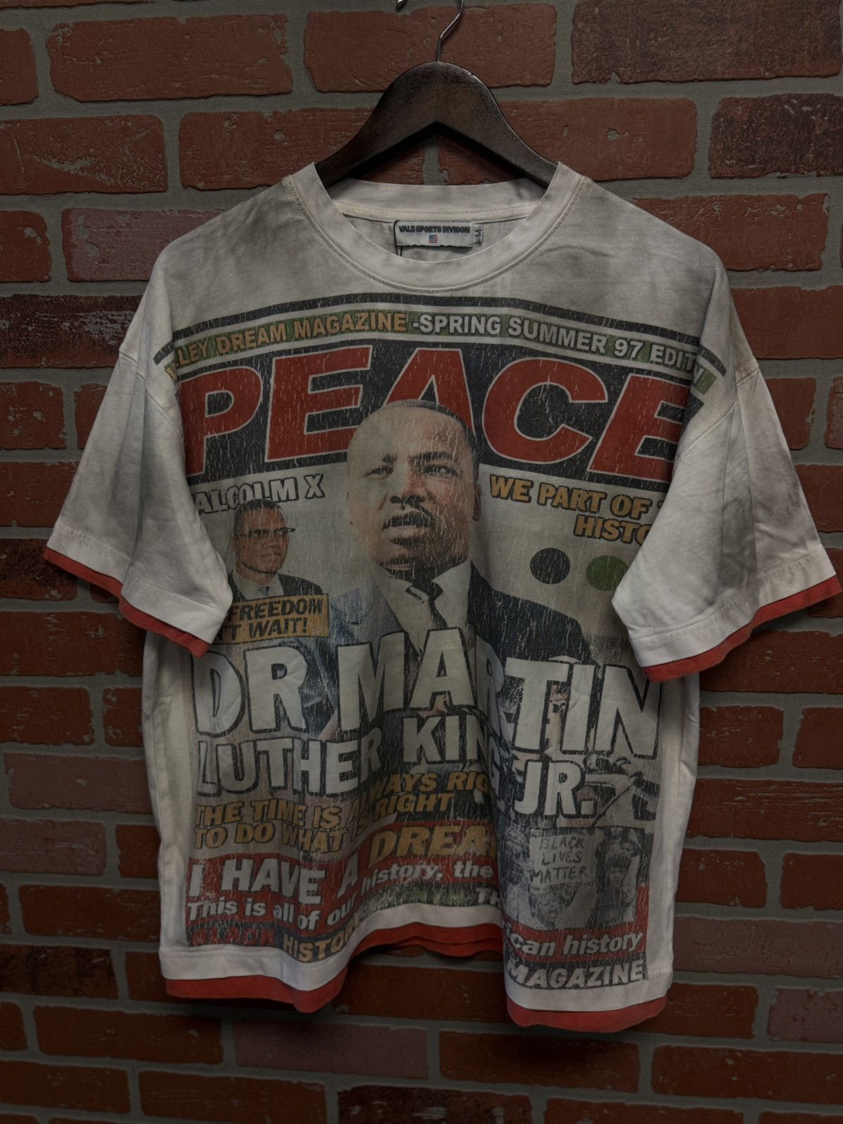 Vale Vale Valley Peace Tee Shirt Red White Size Medium (NEW) Size US M / EU 48-50 / 2 - 2 Thumbnail